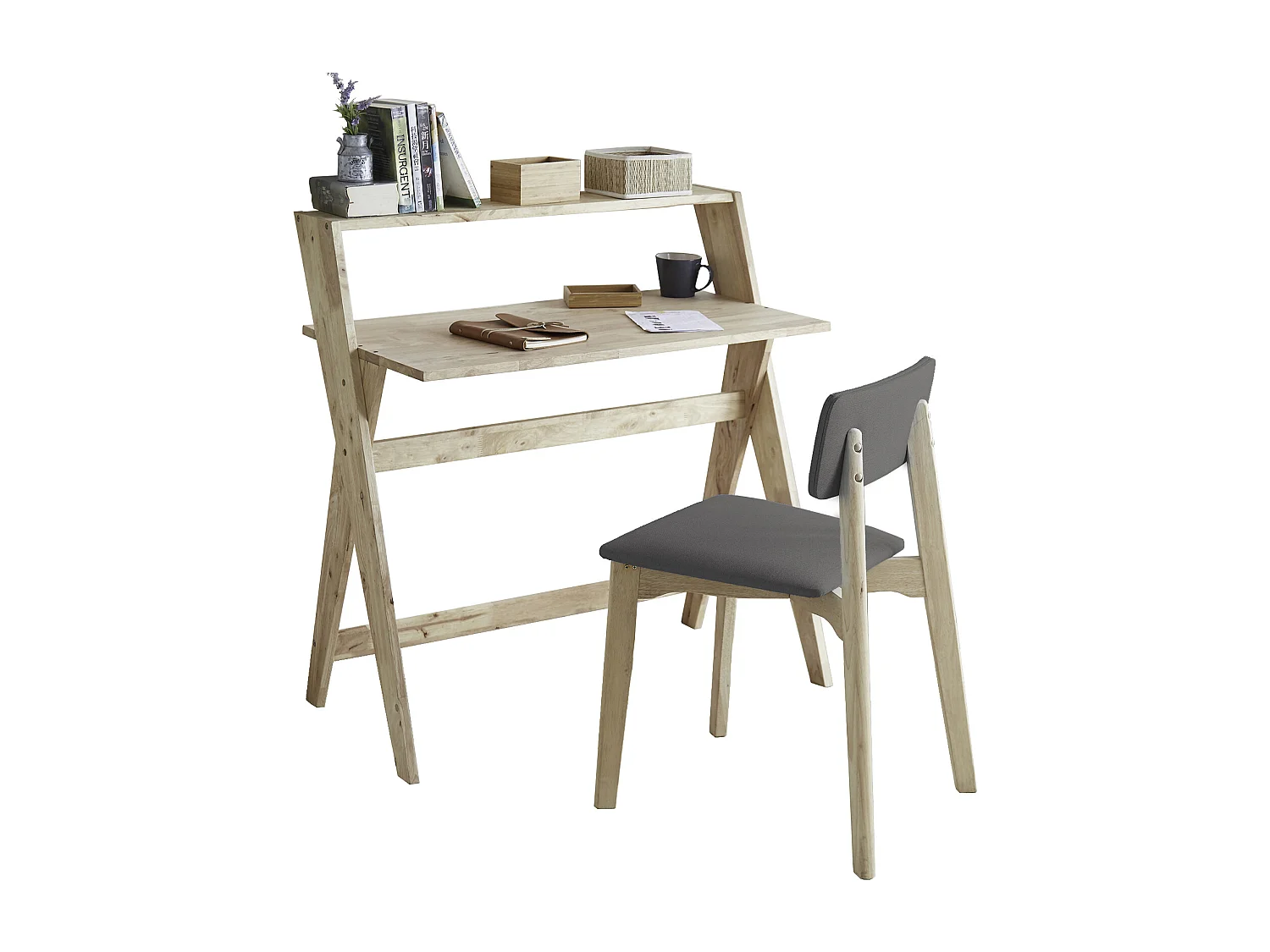 Mickey | Bureau + chaise Anthracite Nature