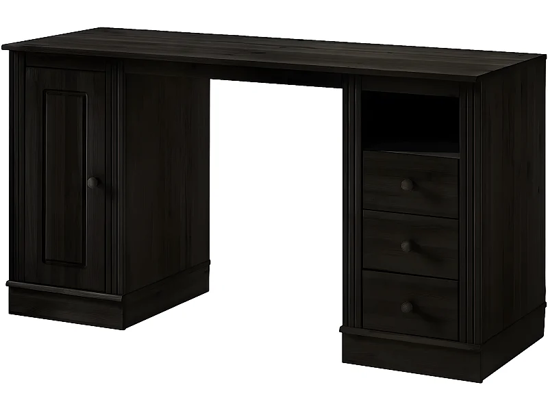 Escritorio con 3 Cajones y 1 Puerta en Pino Marrón