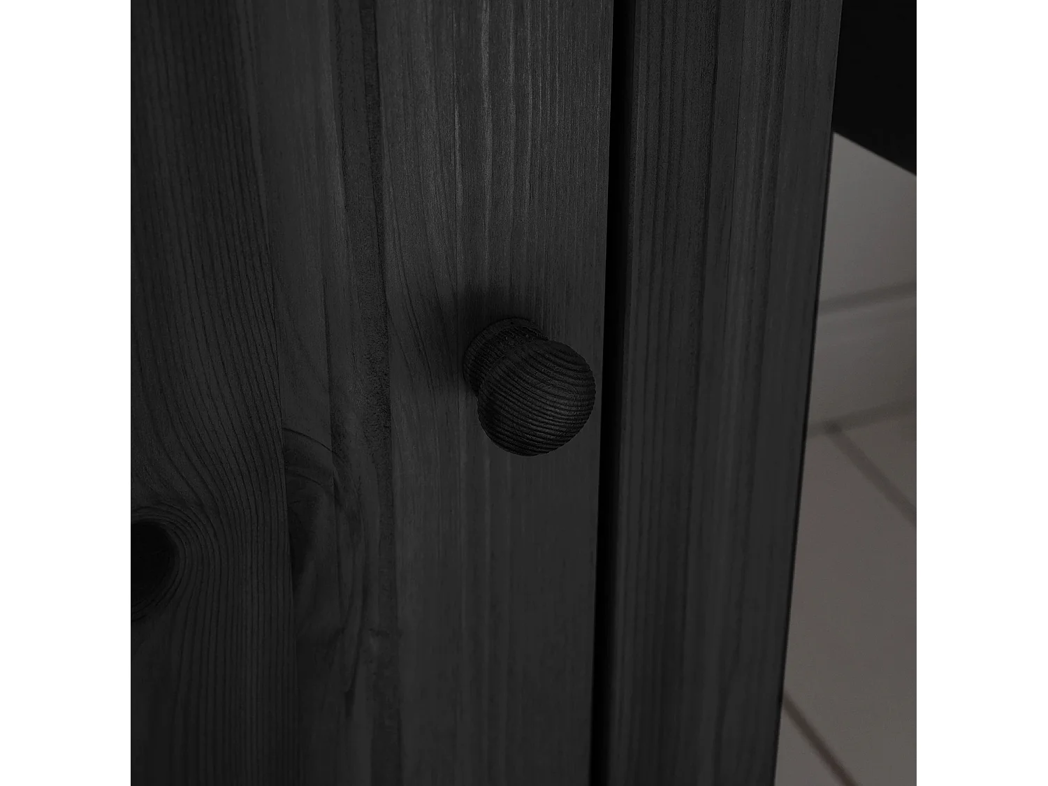 Anita | Bureau avec 3 tiroirs et 1 porte en pin Marron