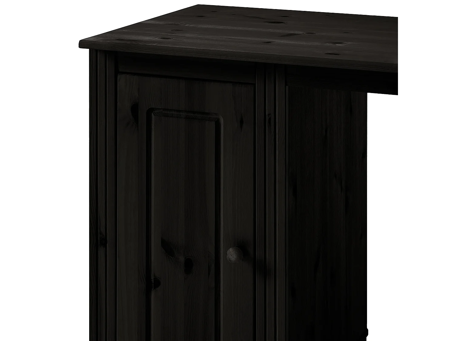 Anita | Bureau avec 3 tiroirs et 1 porte en pin Marron