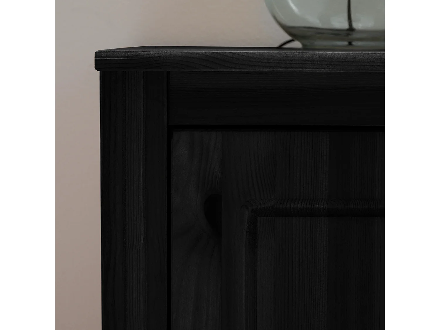 Anita | Bureau avec 3 tiroirs et 1 porte en pin Marron