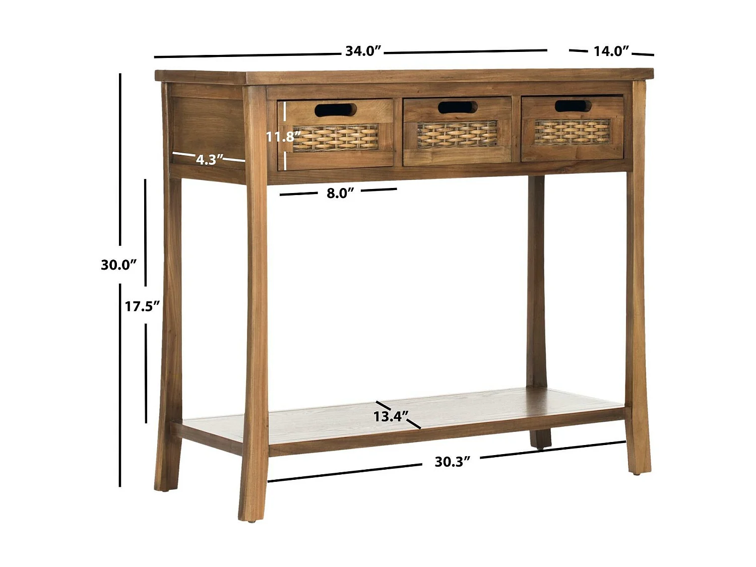 Table d'appoint Chêne 36 X 86 X 76.2 cm - Laverna