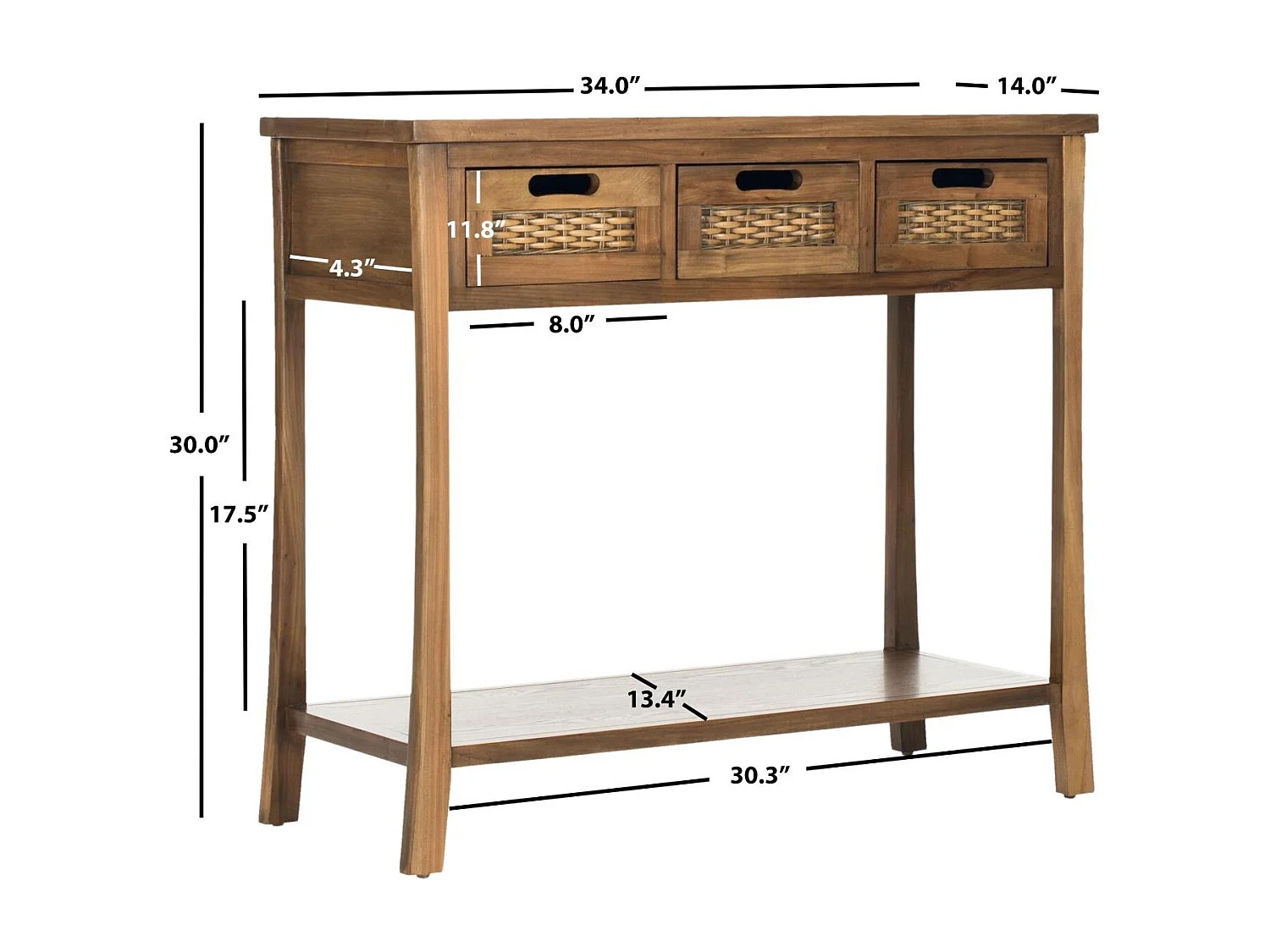 Table d'appoint Chêne 36 X 86 X 76.2 cm - Laverna