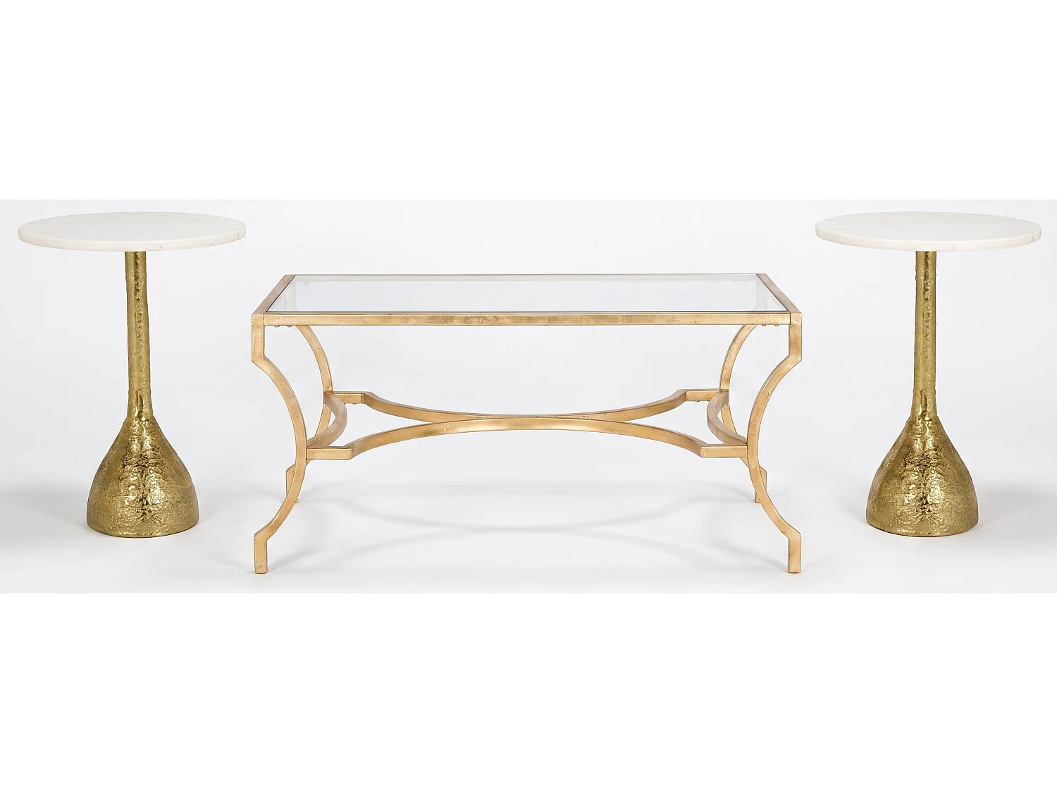 Table d'appoint Or et transparent 51 X 94 X 43.18 cm - Vira