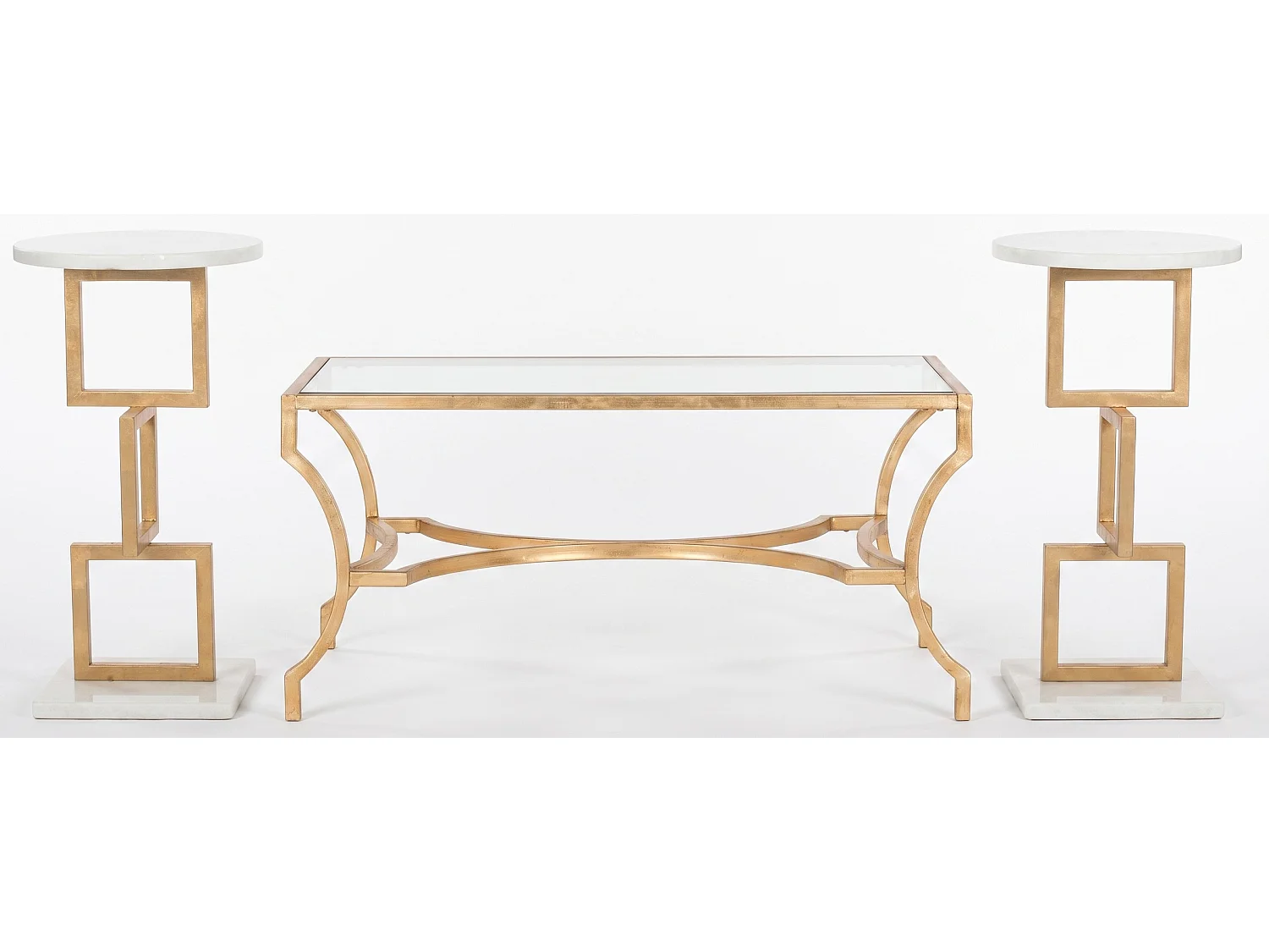 Table d'appoint Or et transparent 51 X 94 X 43.18 cm - Vira