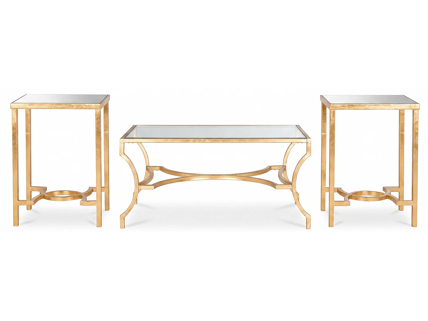 Table d'appoint Or et transparent 51 X 94 X 43.18 cm - Vira