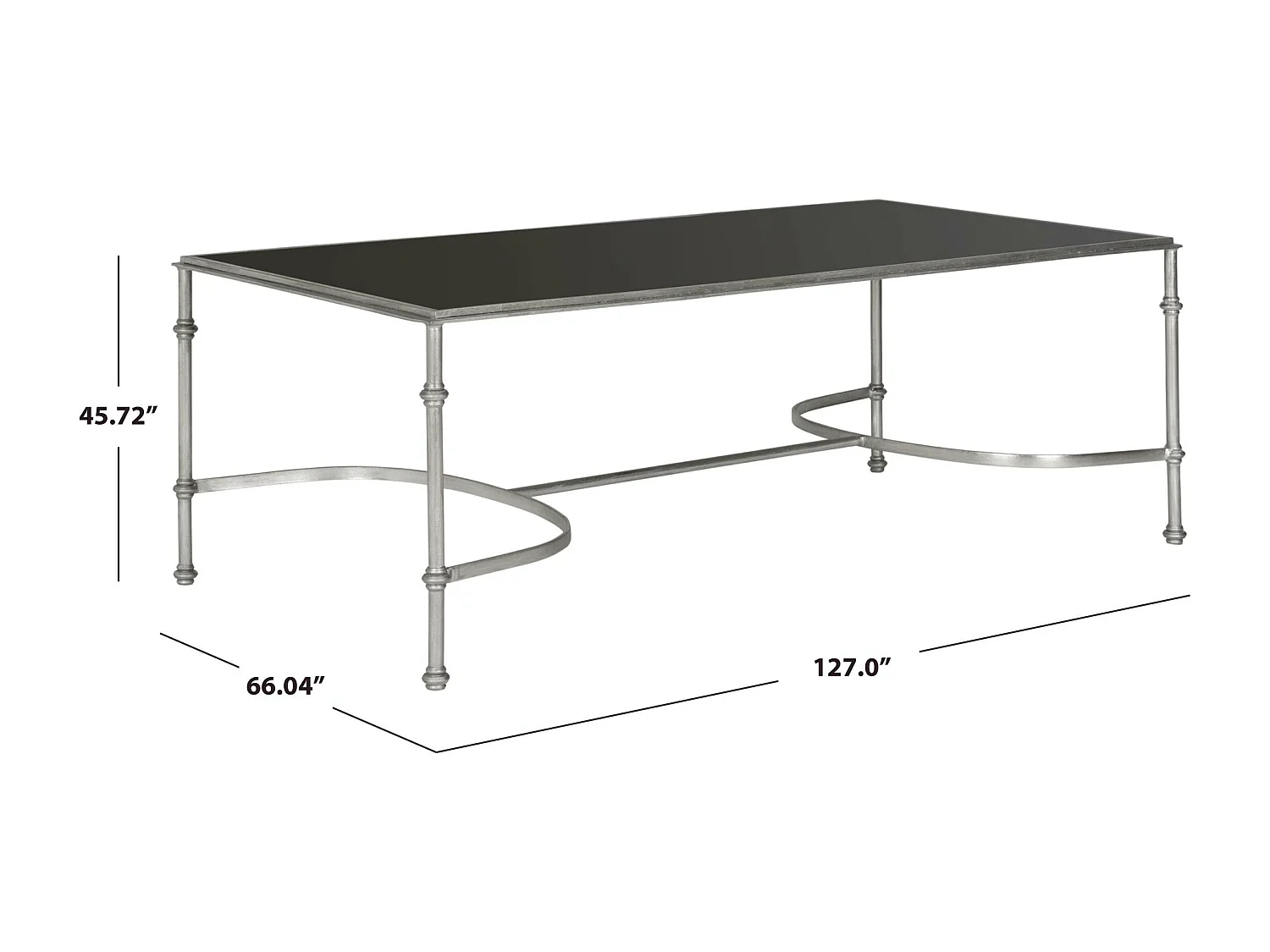 Table d'appoint Argent et noir 127 X 66 X 45.72 cm - Maxine