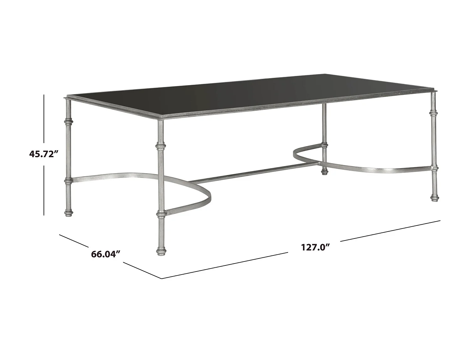 Table d'appoint Argent et noir 127 X 66 X 45.72 cm - Maxine