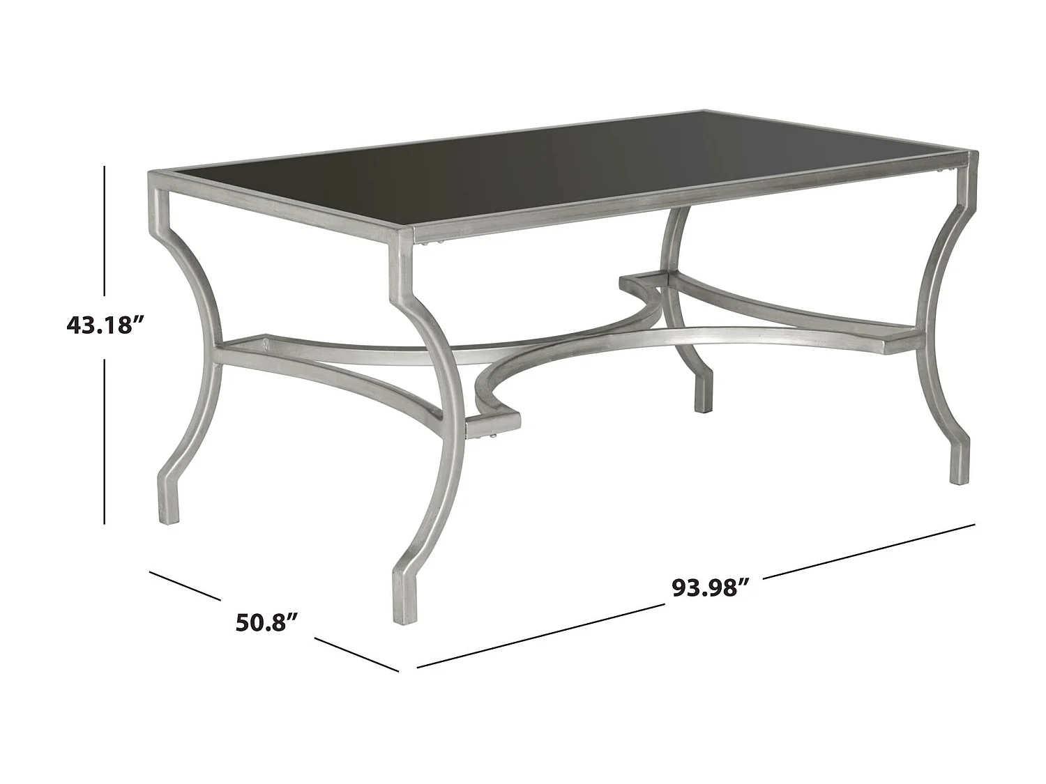 Table d'appoint Argent & Noir 93 X 50 X 43.18 cm - Vira