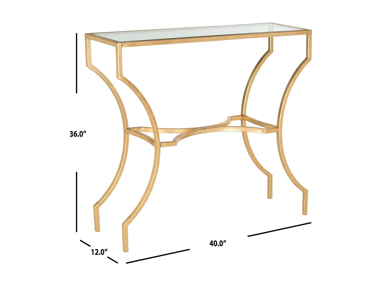 Table d'appoint Or et transparent 51 X 102 X 90.17 cm - Pluma