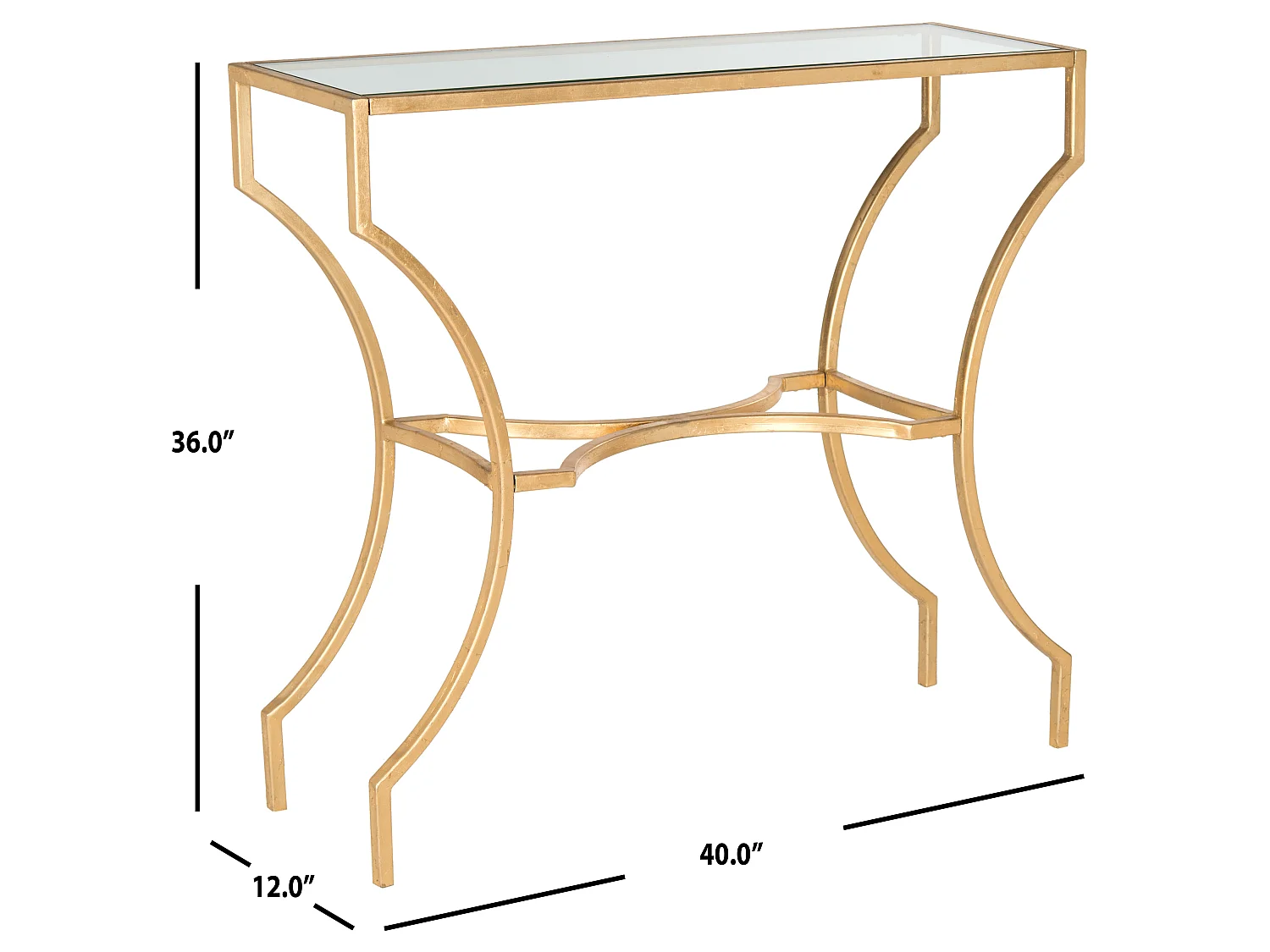 Table d'appoint Or et transparent 51 X 102 X 90.17 cm - Pluma