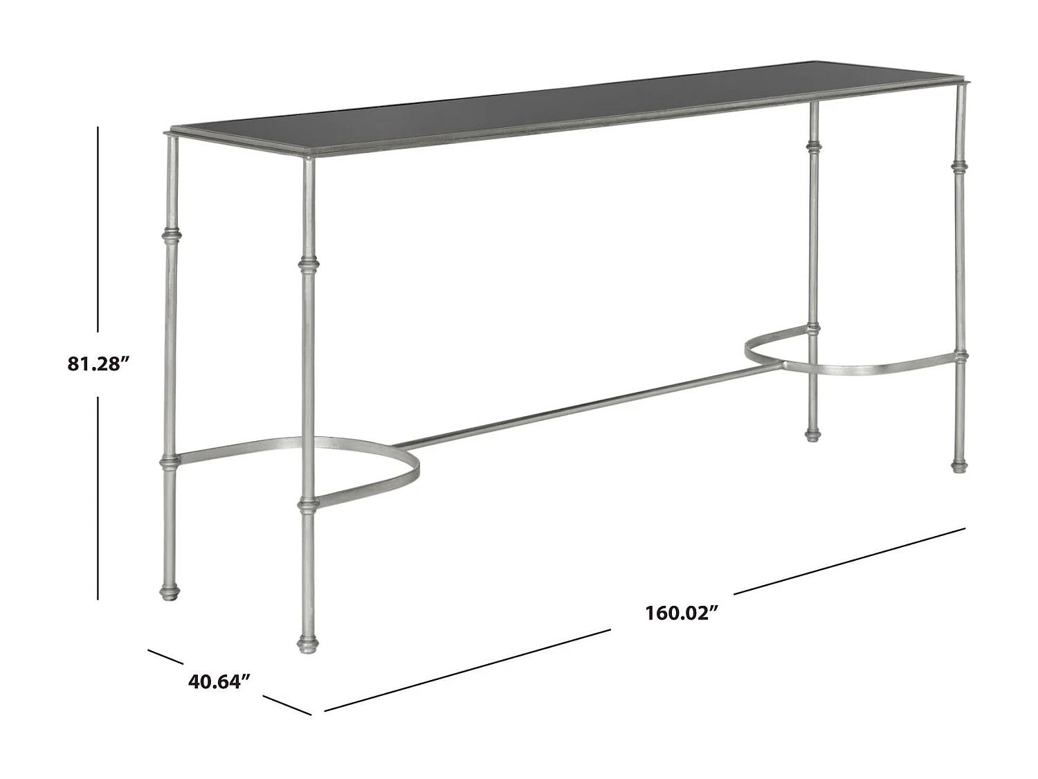 Table d'appoint Argent et noir 160 X 40 X 81.28 cm - Maebelle