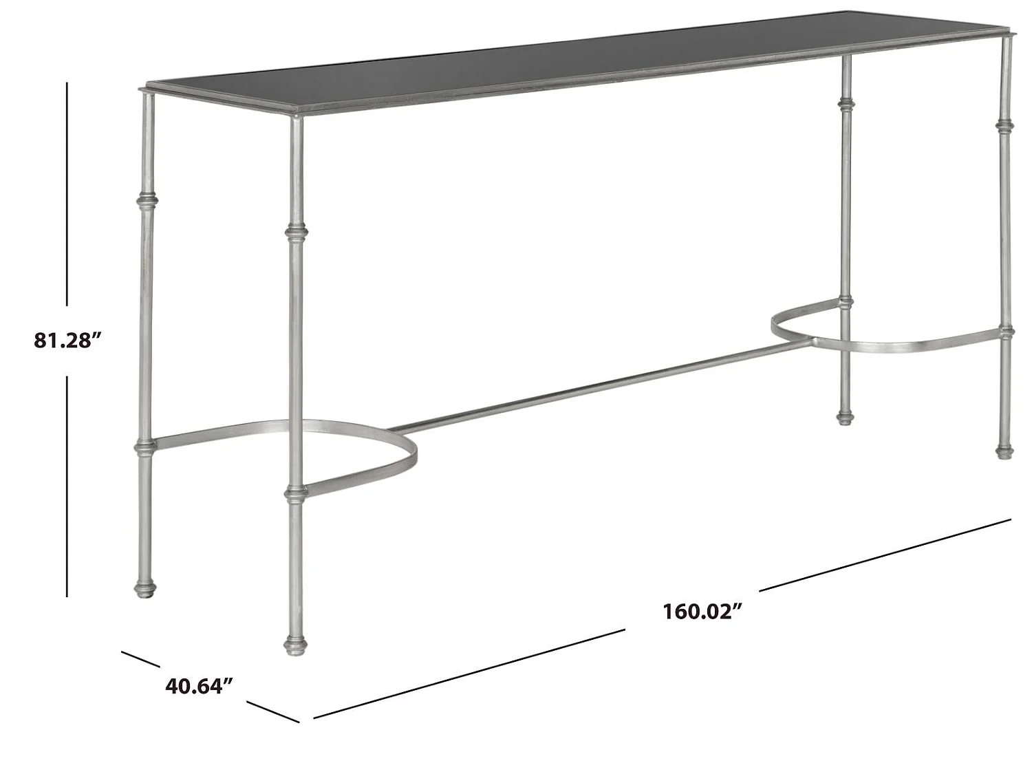 Table d'appoint Argent et noir 160 X 40 X 81.28 cm - Maebelle