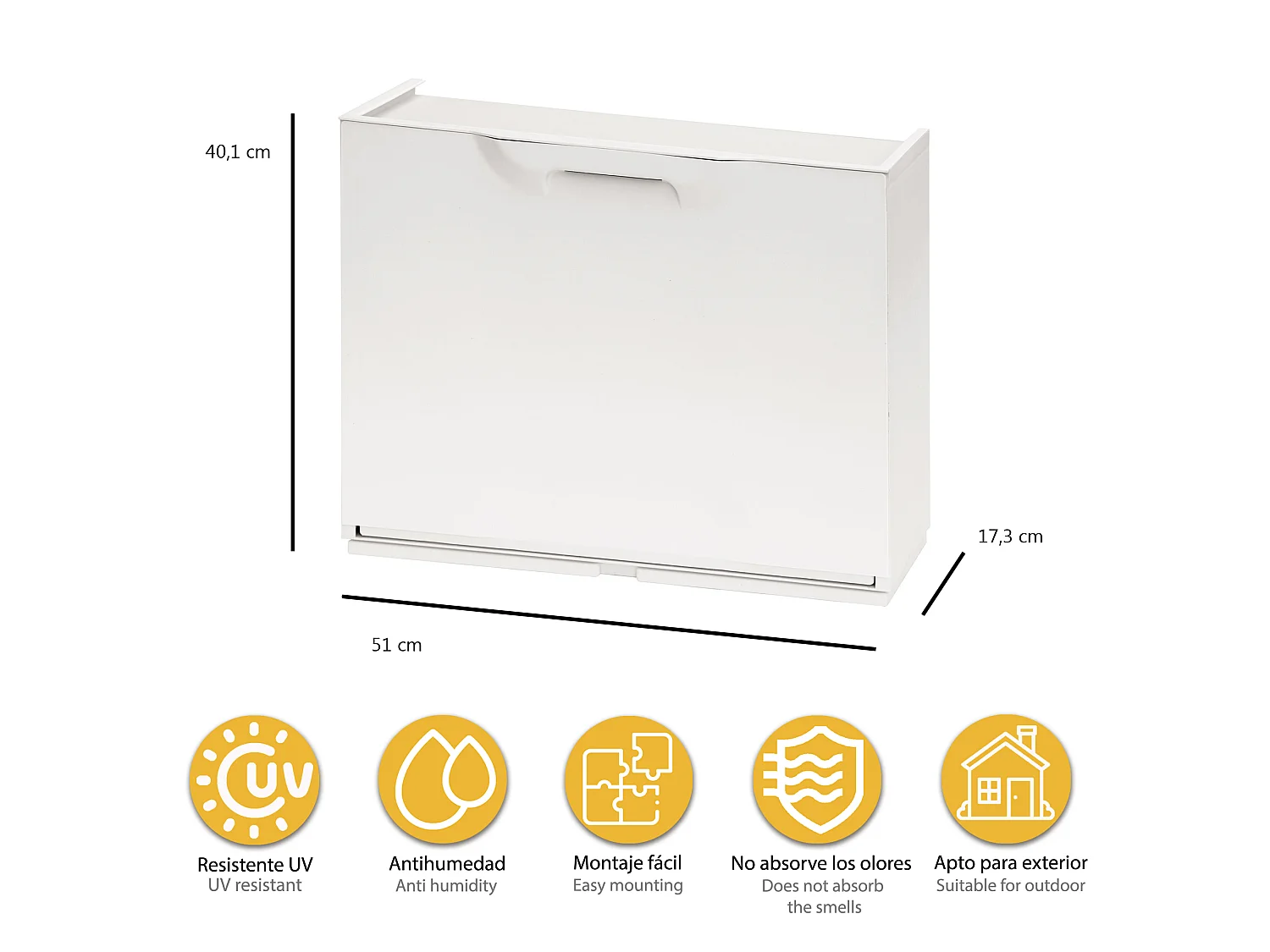 Lot de 3 rangements à chaussures en bois marron et en polypropylène blanc