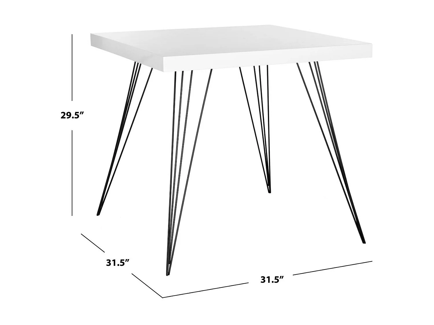 Table d'appoint Blanc et noir 80 X 80 X 74.93 cm - Dorthy
