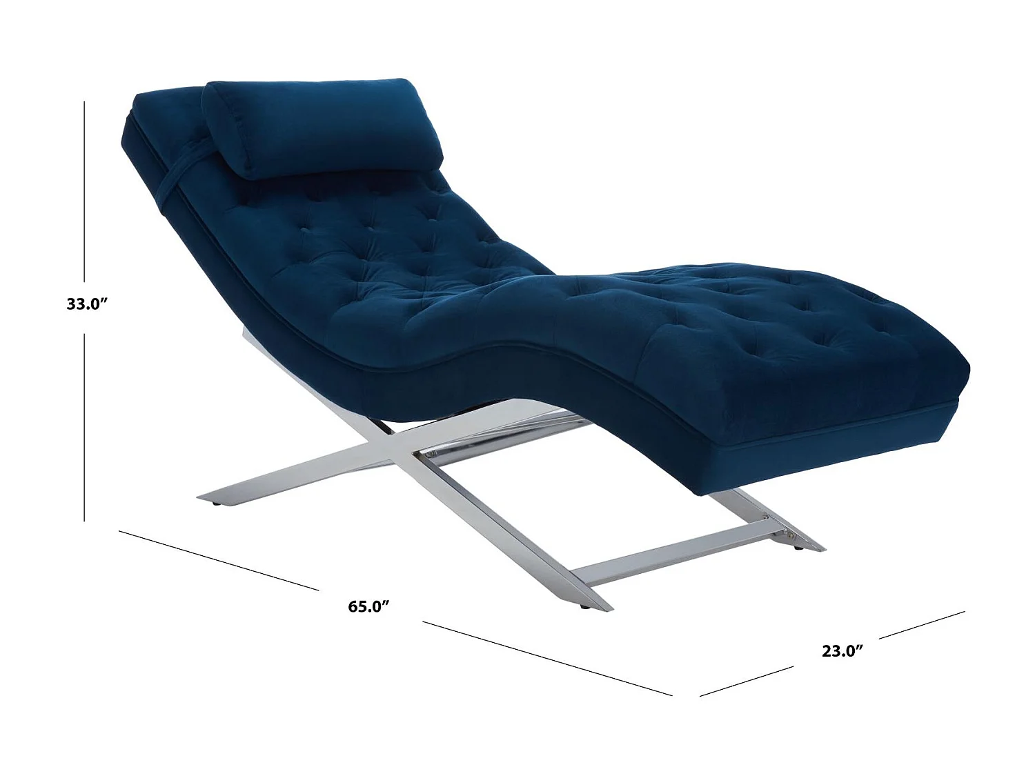 chaise Bleu marine 58 X 165 X 83.82 cm - Cleta