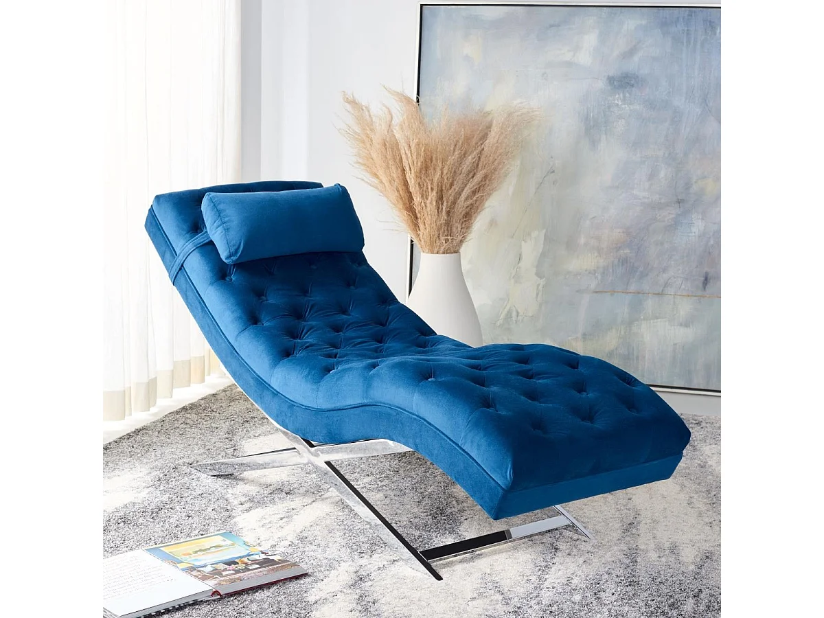 chaise Bleu marine 58 X 165 X 83.82 cm - Cleta
