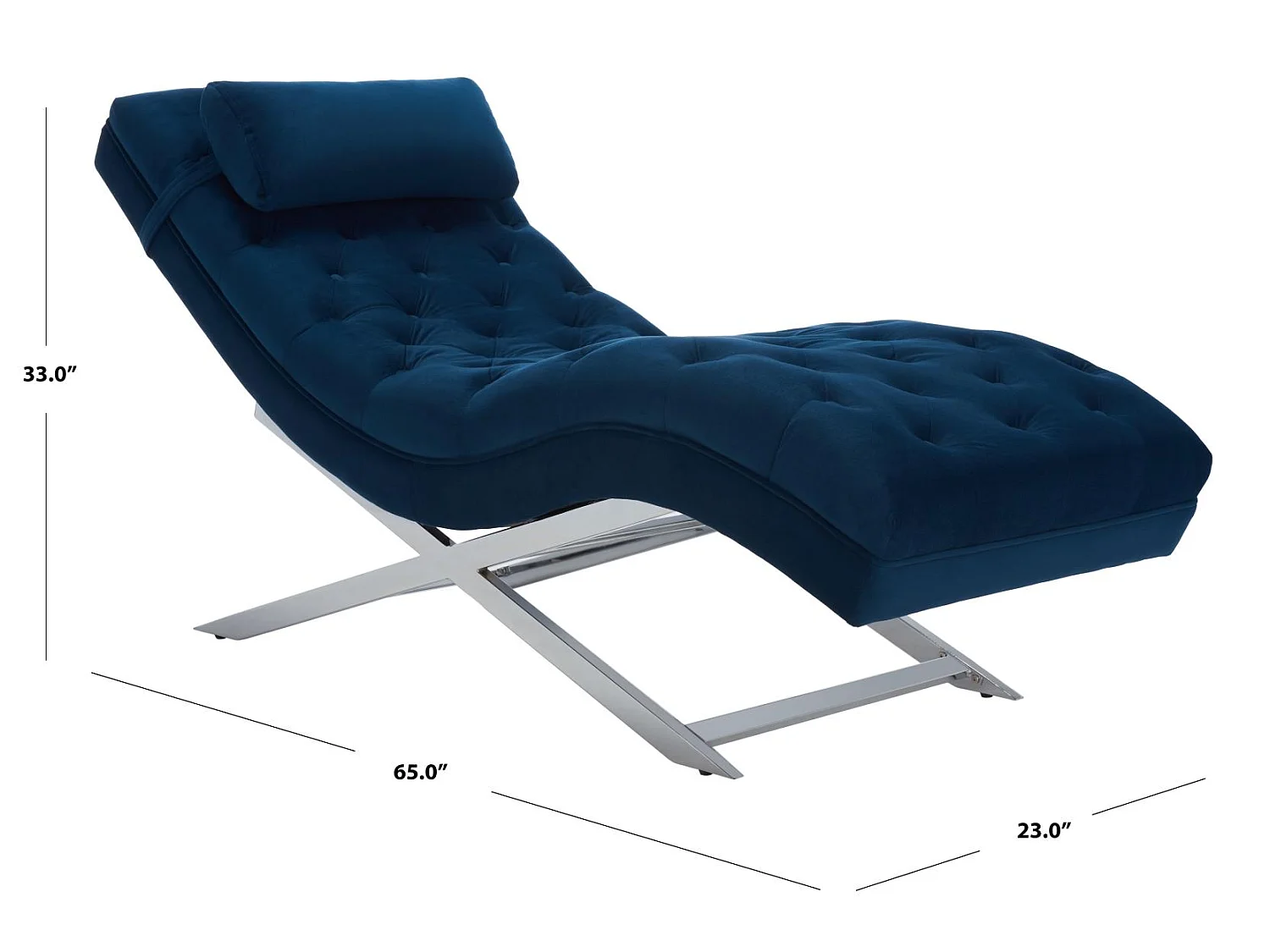 chaise Bleu marine 58 X 165 X 83.82 cm - Cleta