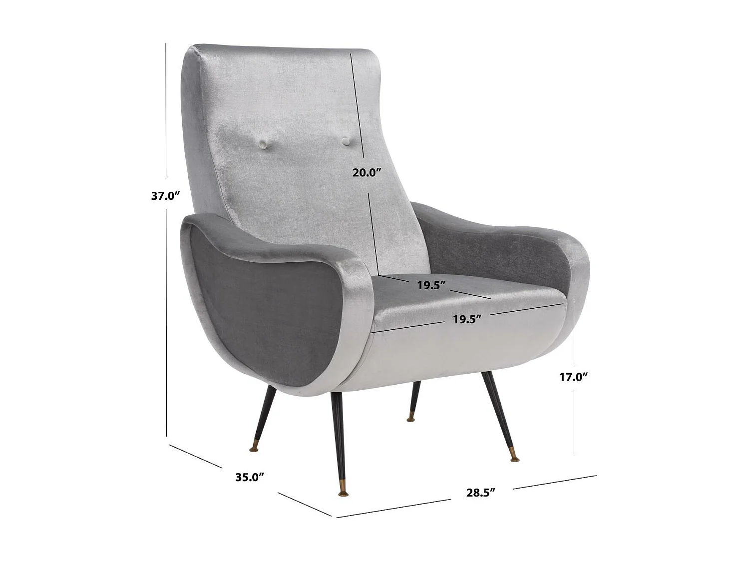 chaise Gris clair 89 X 72 X 93.98 cm - Clemma