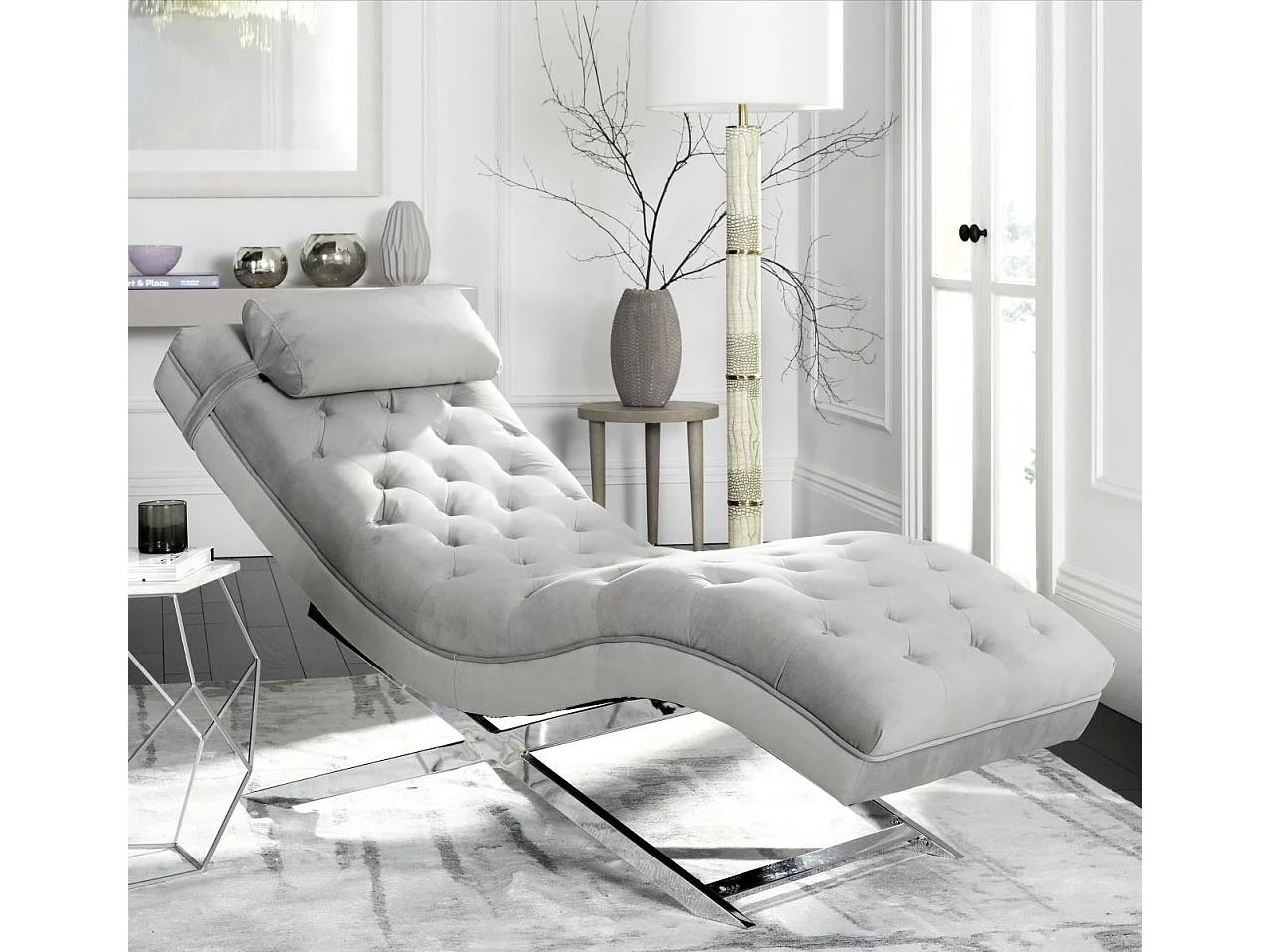 chaise Gris 58 X 165 X 83.82 cm - Cleta