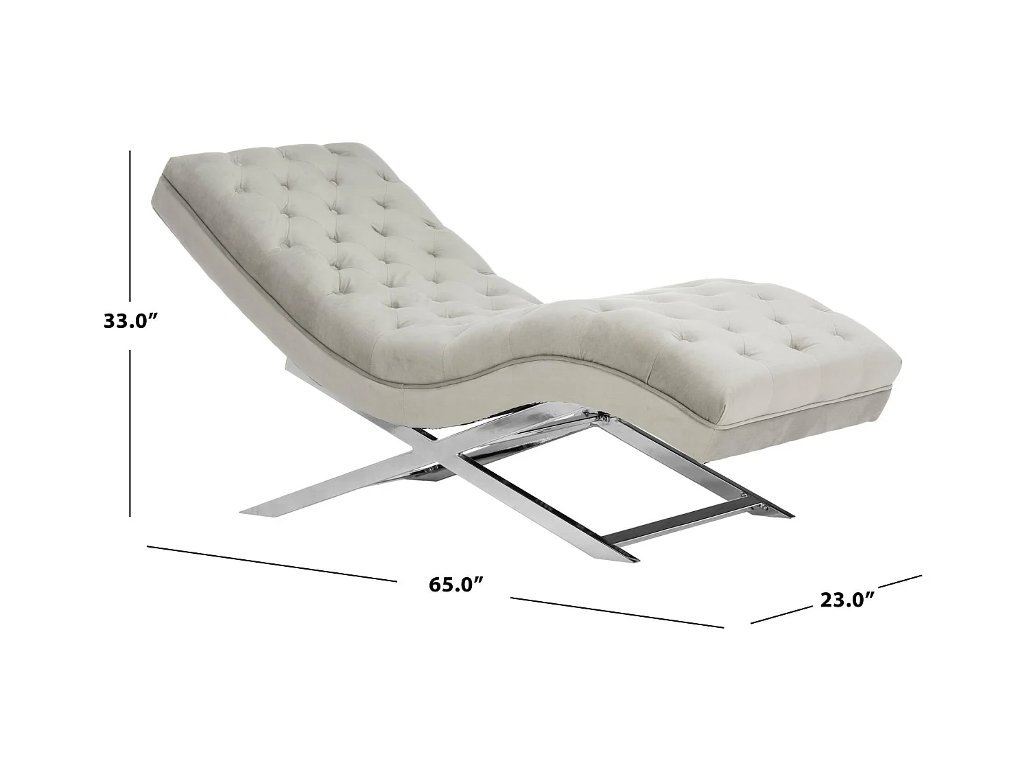 chaise Gris 58 X 165 X 83.82 cm - Cleta