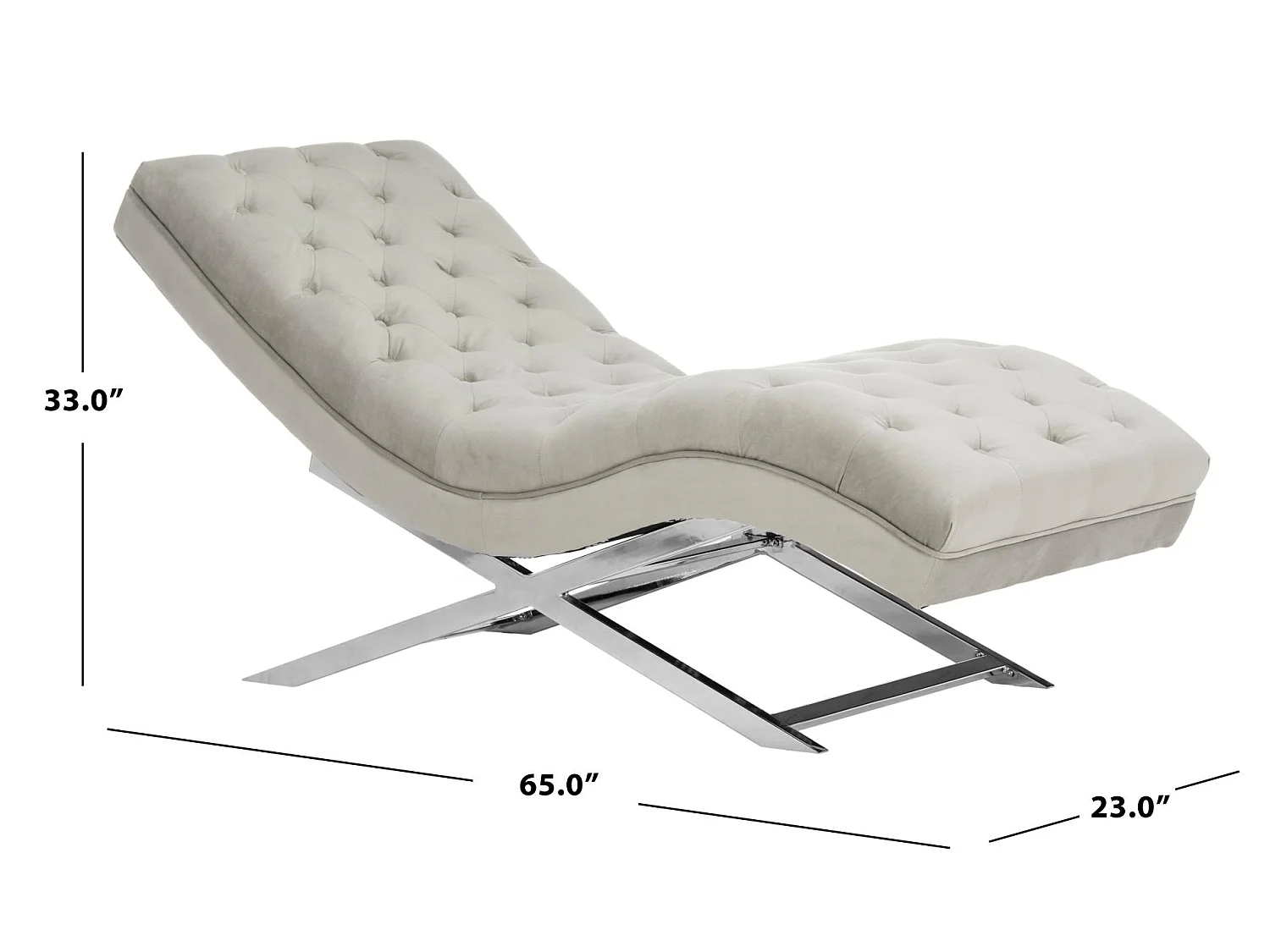 chaise Gris 58 X 165 X 83.82 cm - Cleta