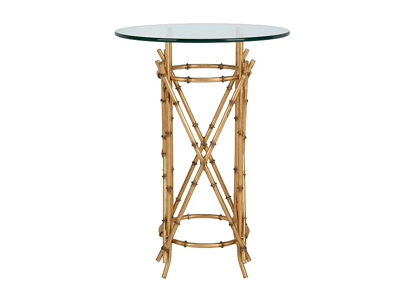 Table d'appoint Or et transparent 45 X 45 X 65.27 cm - Alverda
