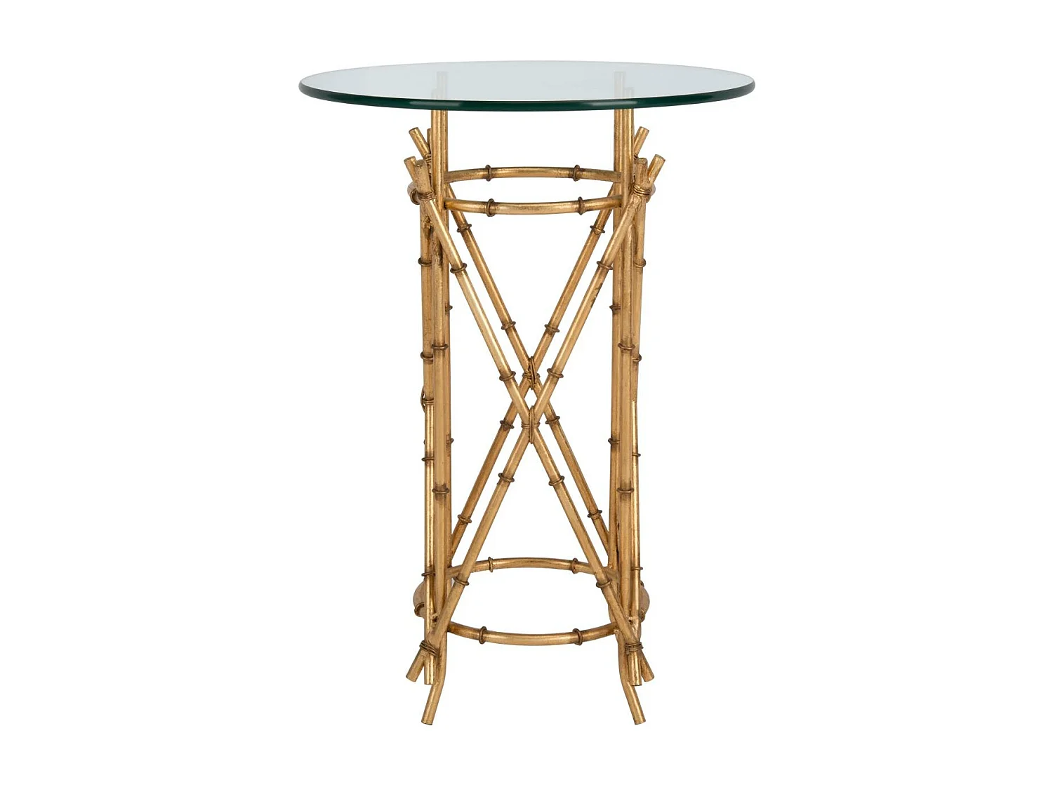Table d'appoint Or et transparent 45 X 45 X 65.27 cm - Alverda