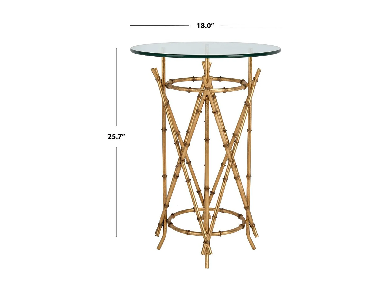 Table d'appoint Or et transparent 45 X 45 X 65.27 cm - Alverda