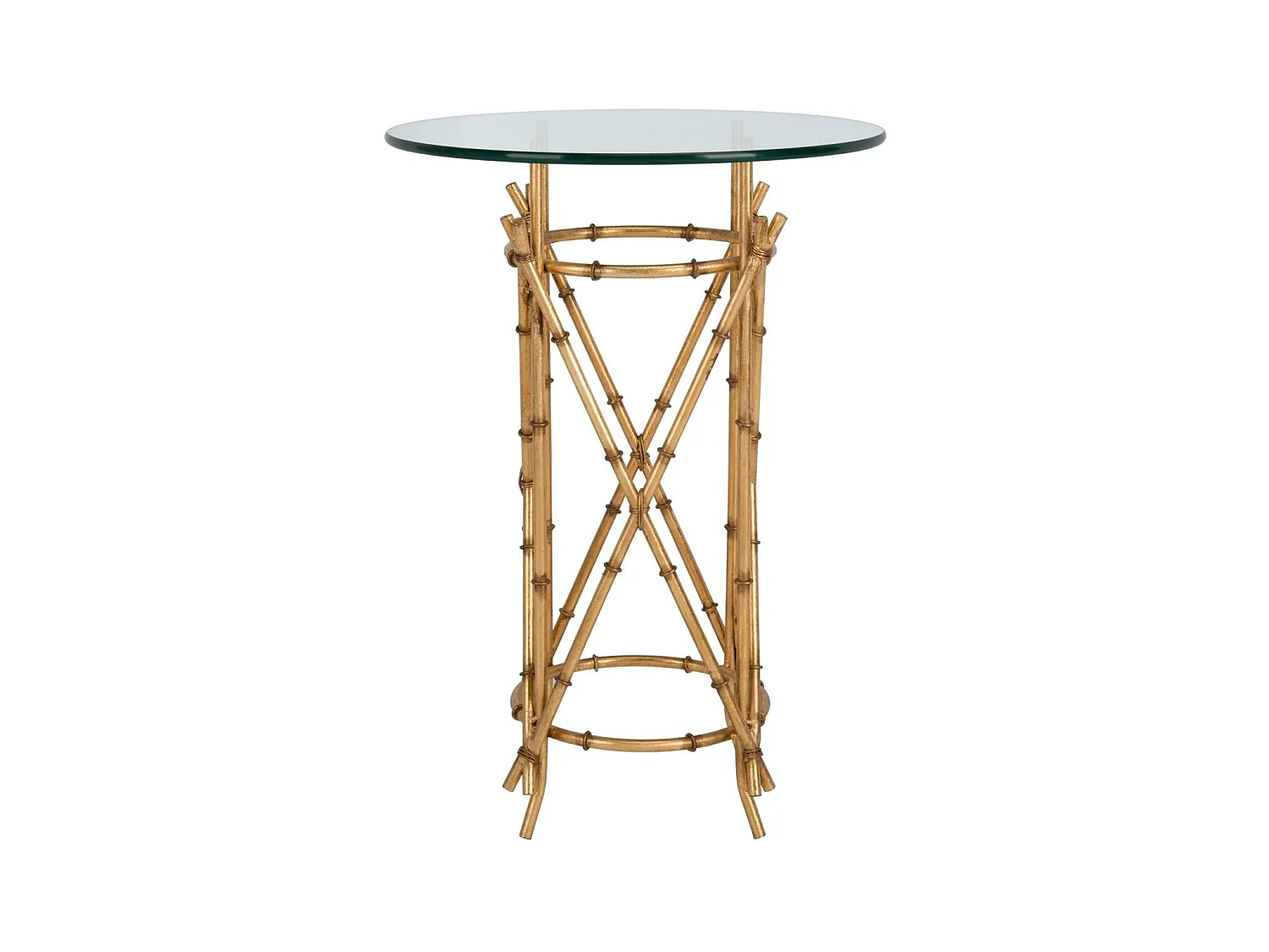 Table d'appoint Or et transparent 45 X 45 X 65.27 cm - Alverda