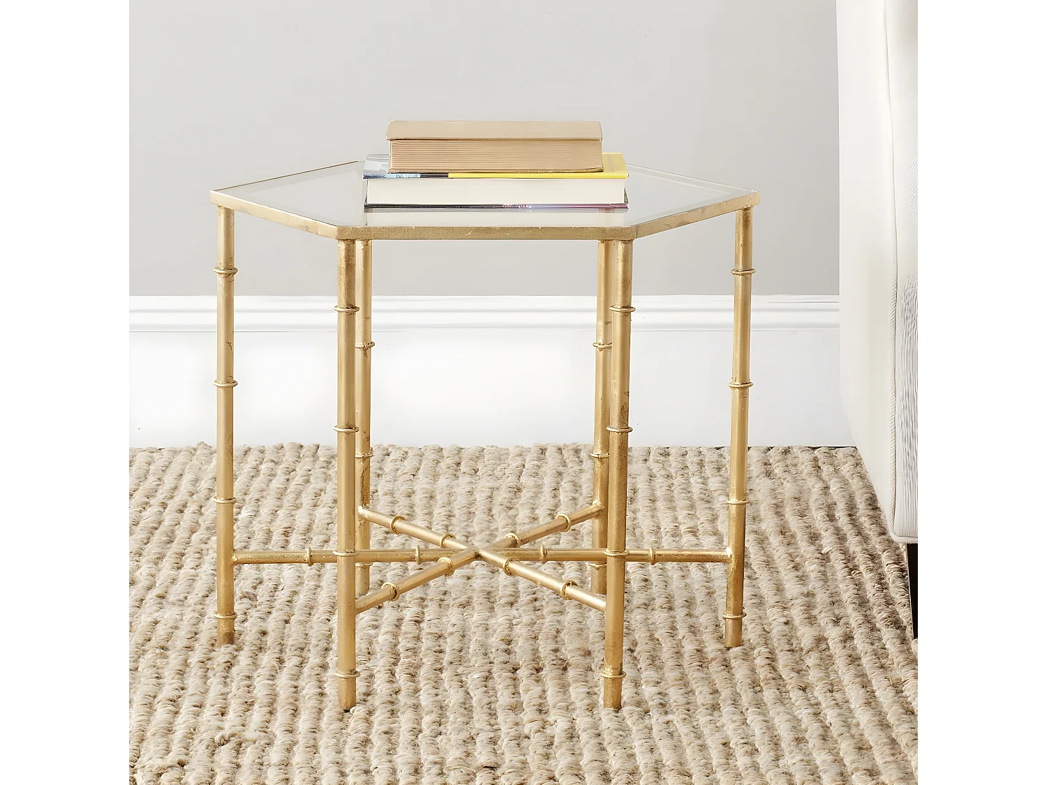 Table d'appoint Or et transparent 44 X 51 X 43.18 cm - Bea