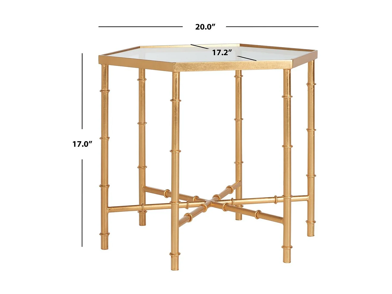 Table d'appoint Or et transparent 44 X 51 X 43.18 cm - Bea