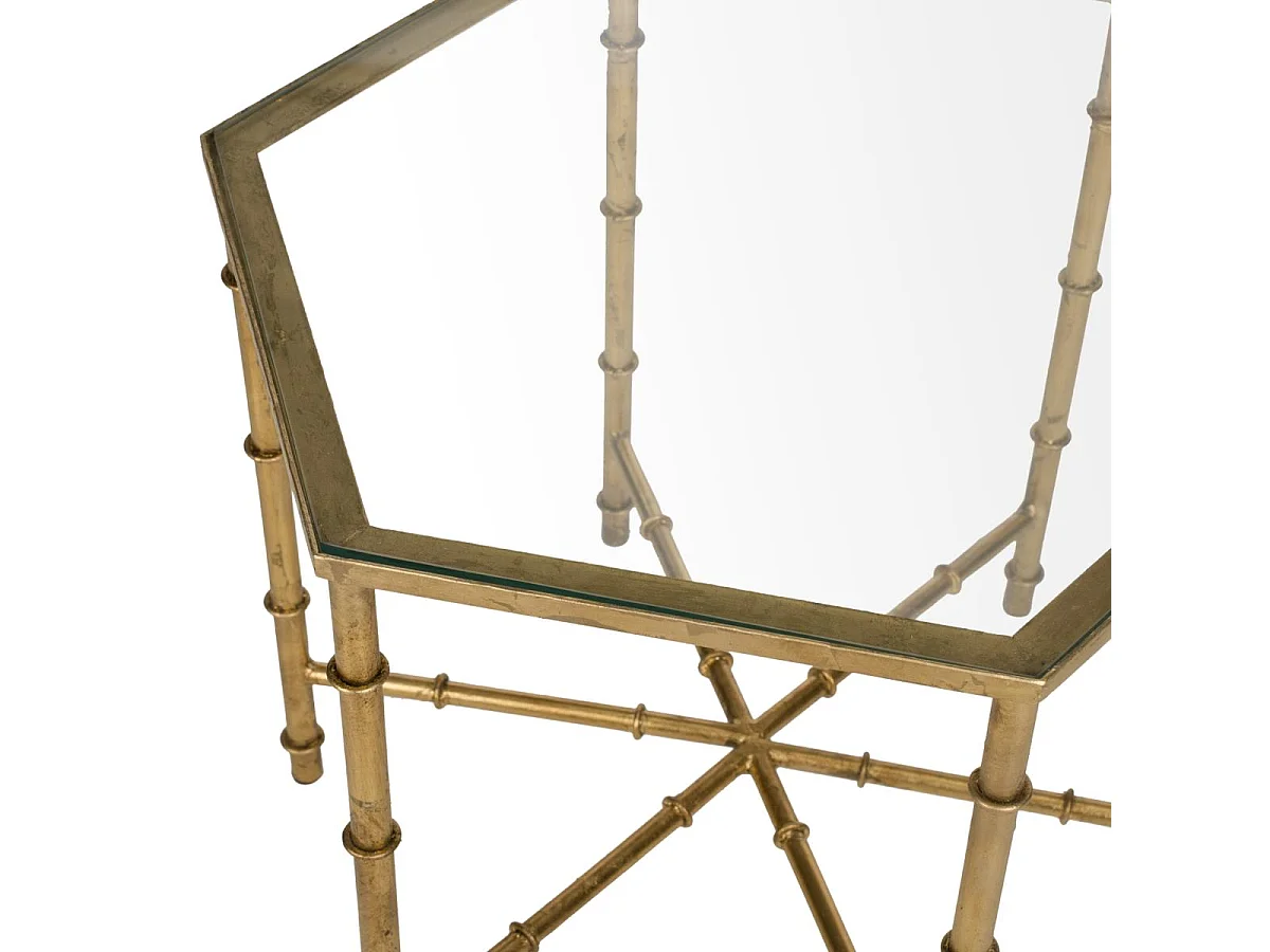 Table d'appoint Or et transparent 44 X 51 X 43.18 cm - Bea