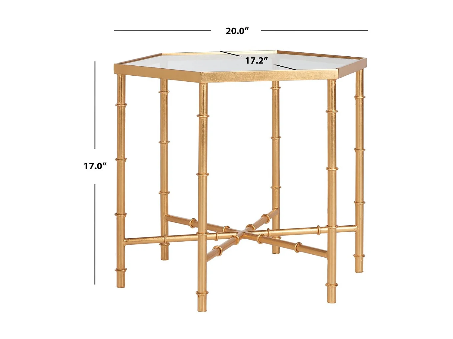 Table d'appoint Or et transparent 44 X 51 X 43.18 cm - Bea