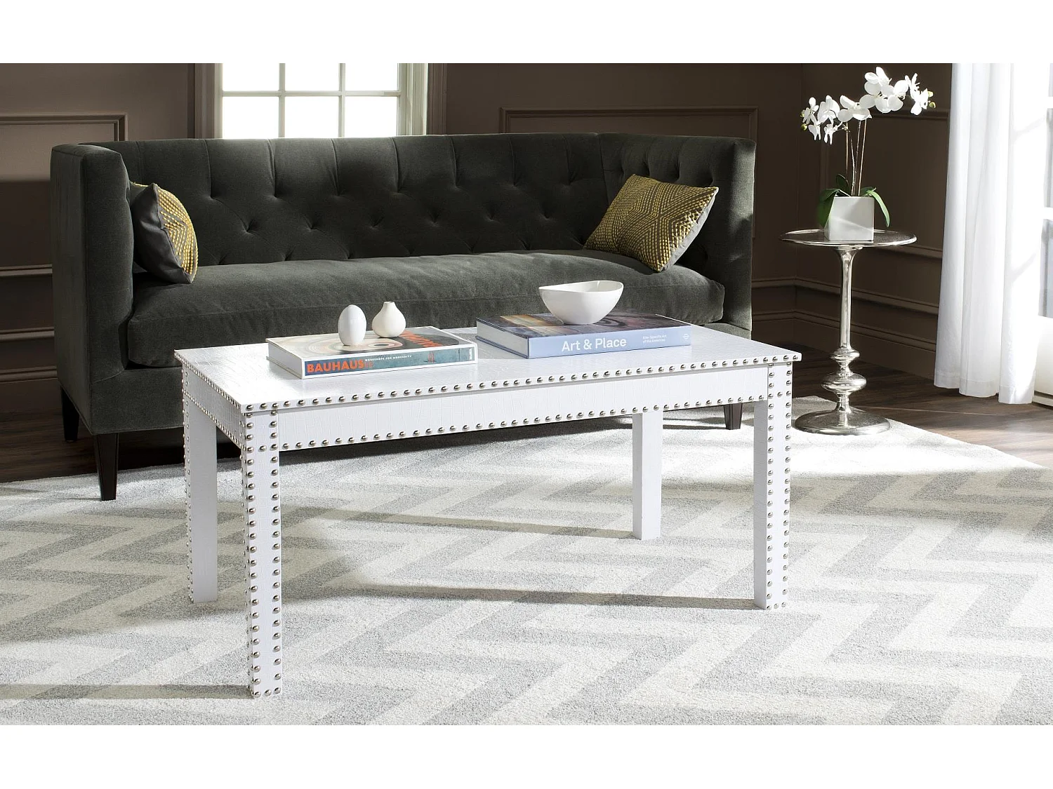 Table d'appoint Blanc & Crocodile 60 X 99 X 48.26 cm - Jessye