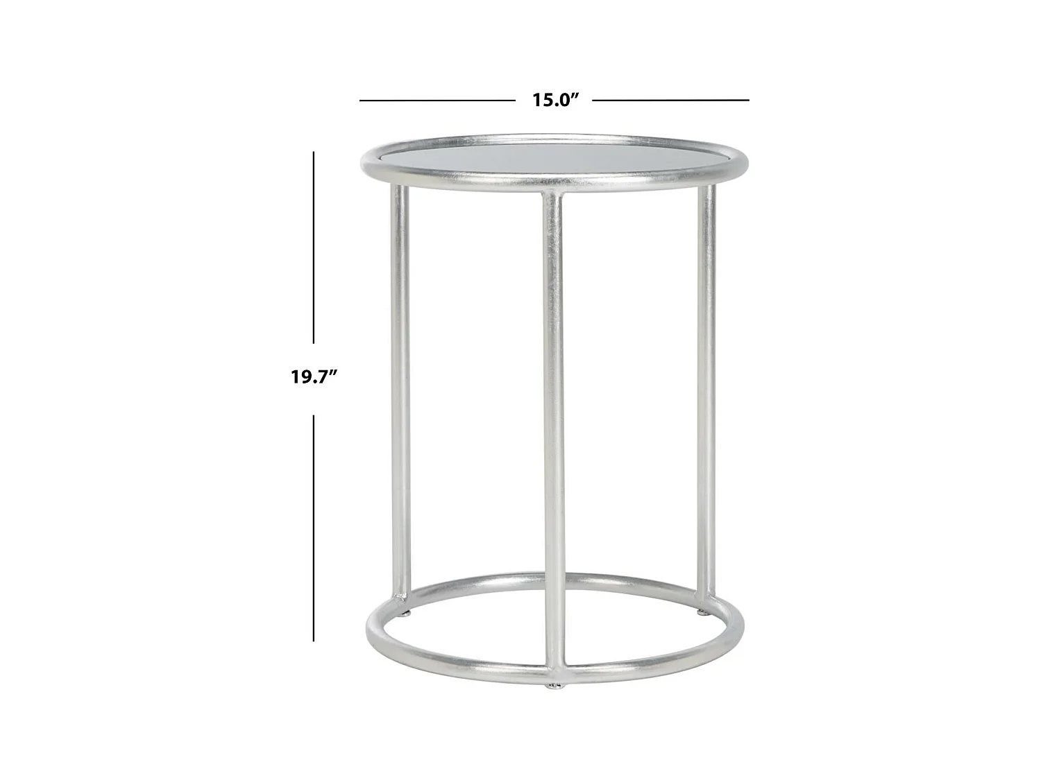 Table d'appoint Argent et gris 38 X 38 X 50.03 cm - Corene