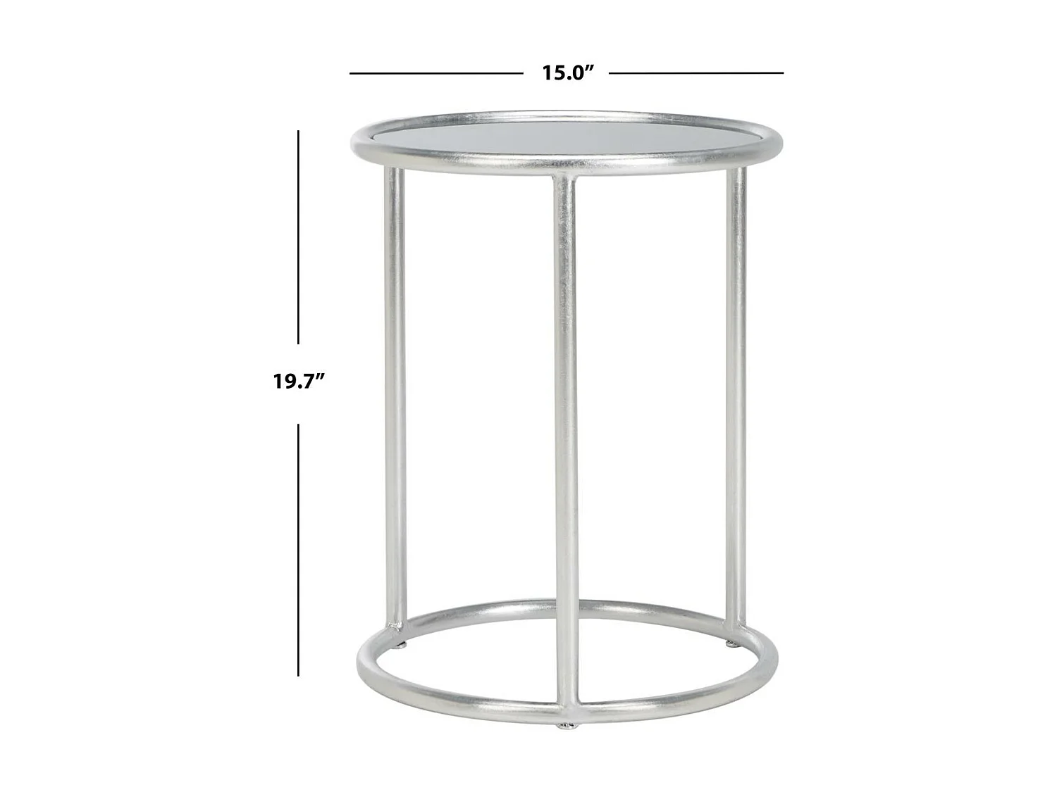 Table d'appoint Argent et gris 38 X 38 X 50.03 cm - Corene