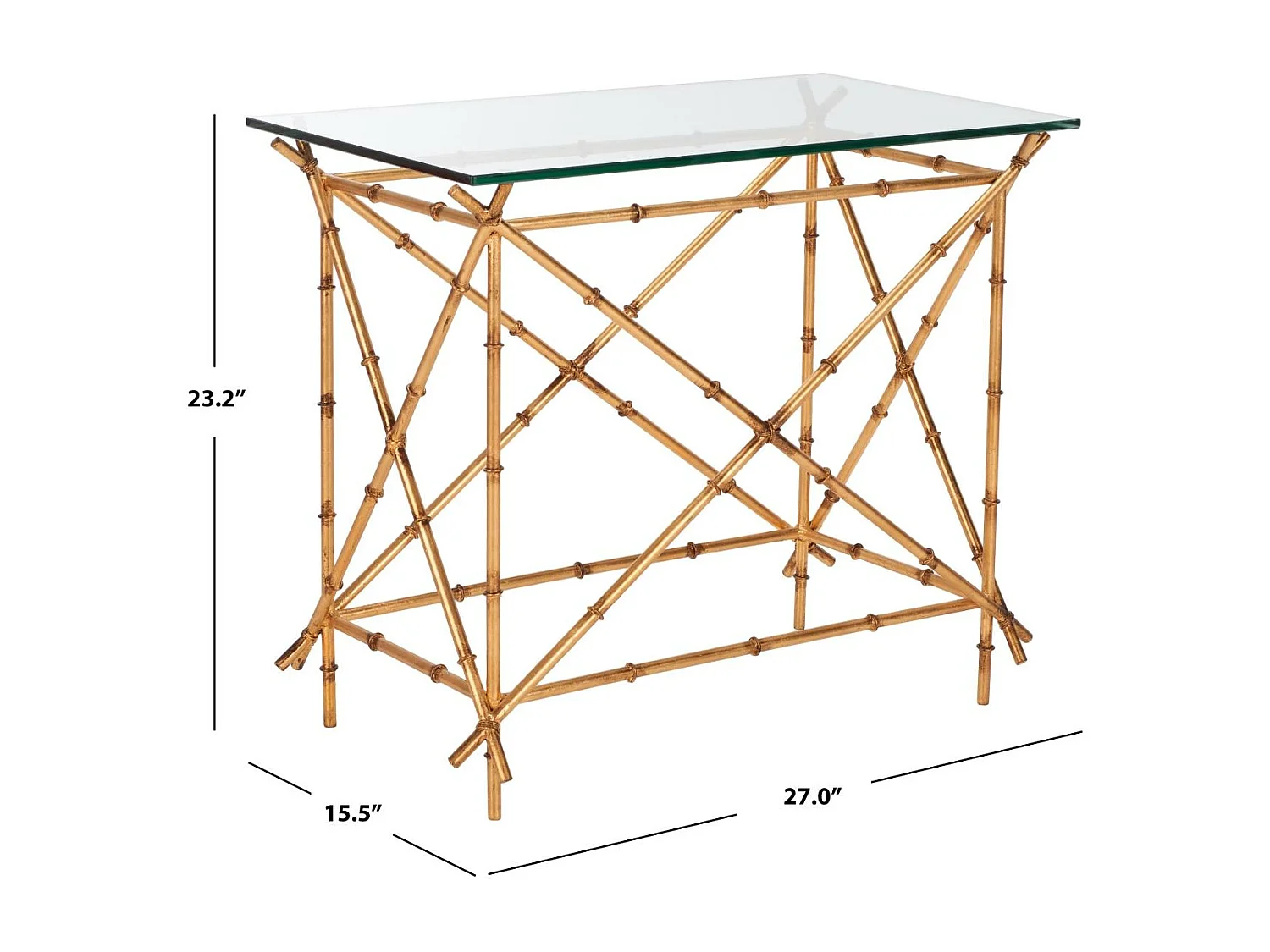 Table d'appoint Or et transparent 39 X 69 X 58.92 cm - Argie