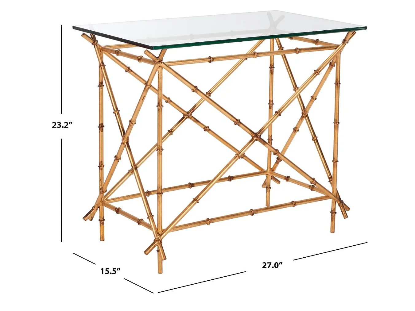 Table d'appoint Or et transparent 39 X 69 X 58.92 cm - Argie