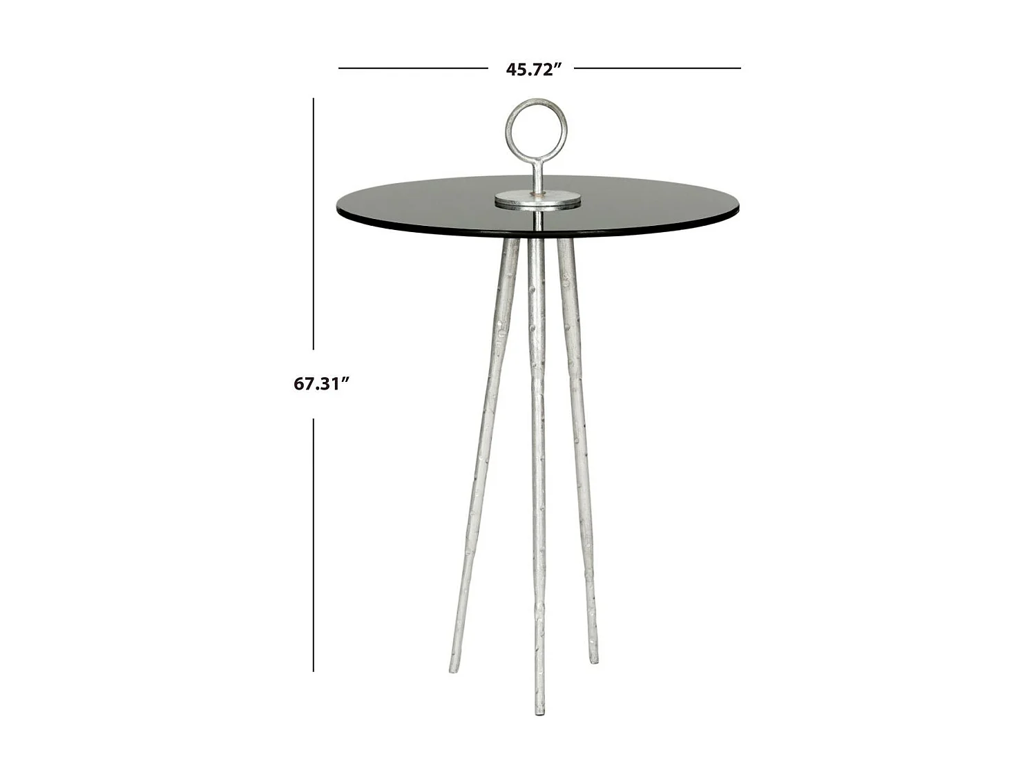 Table d'appoint Argent et noir 45 X 45 X 67.31 cm - Deetta