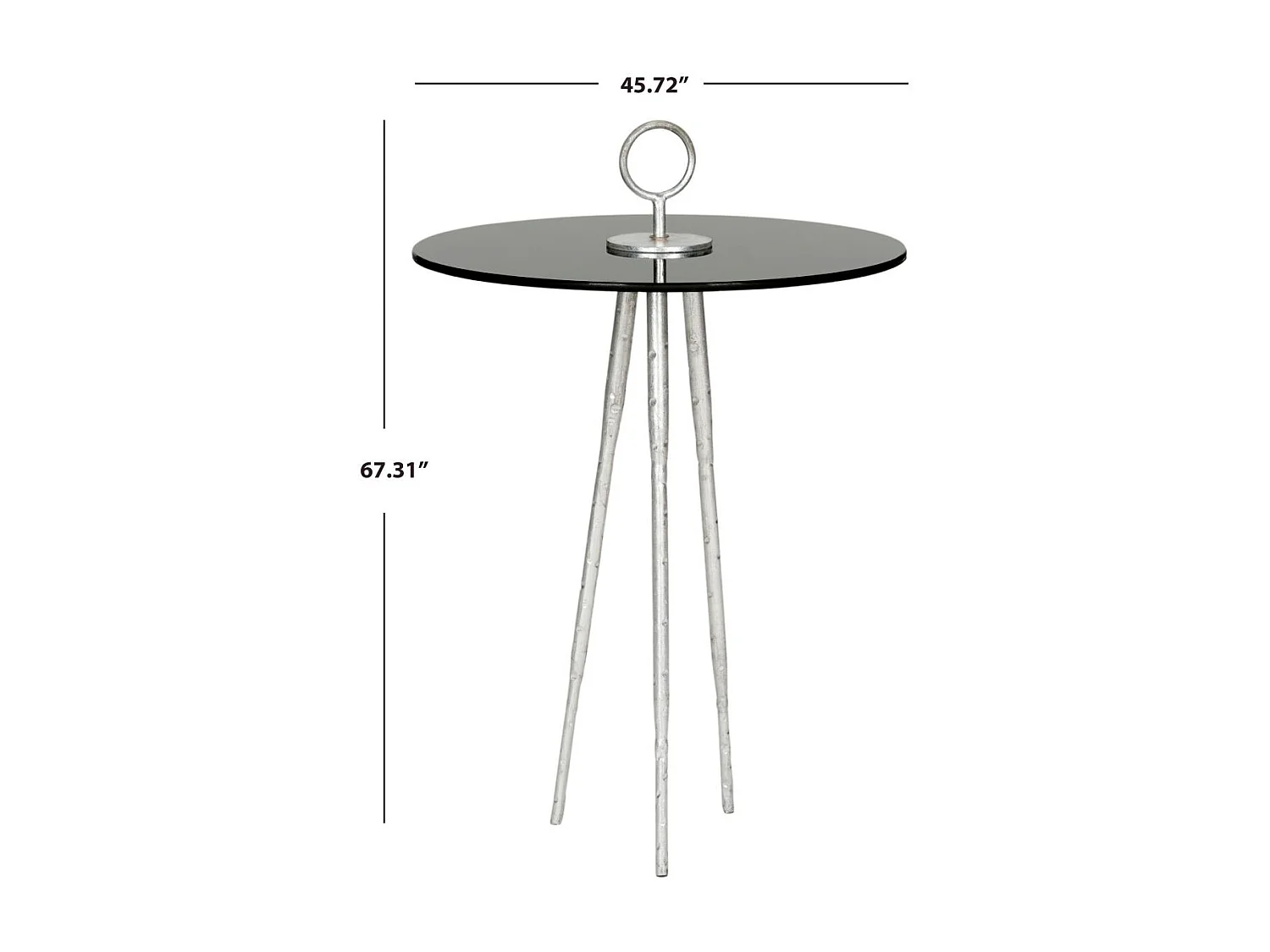 Table d'appoint Argent et noir 45 X 45 X 67.31 cm - Deetta