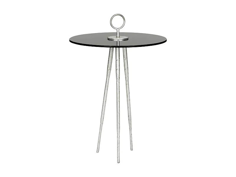 Table d'appoint Argent et noir 45 X 45 X 67.31 cm - Deetta