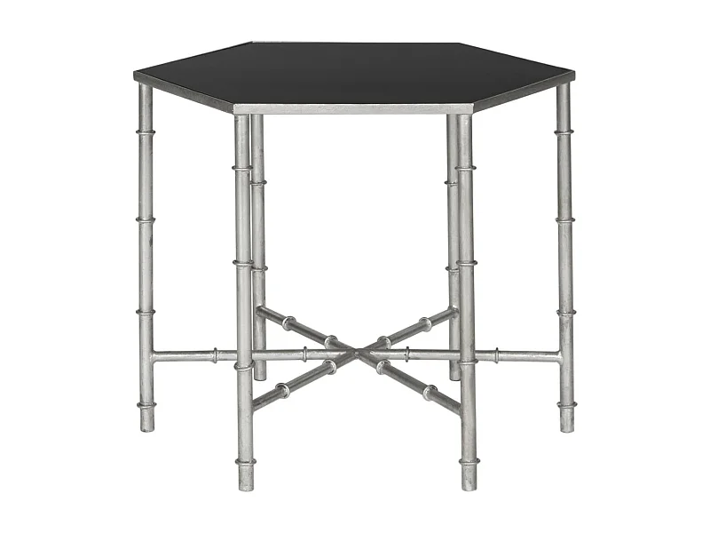 Table d'appoint Argent et noir 50 X 43 X 43.18 cm - Bea