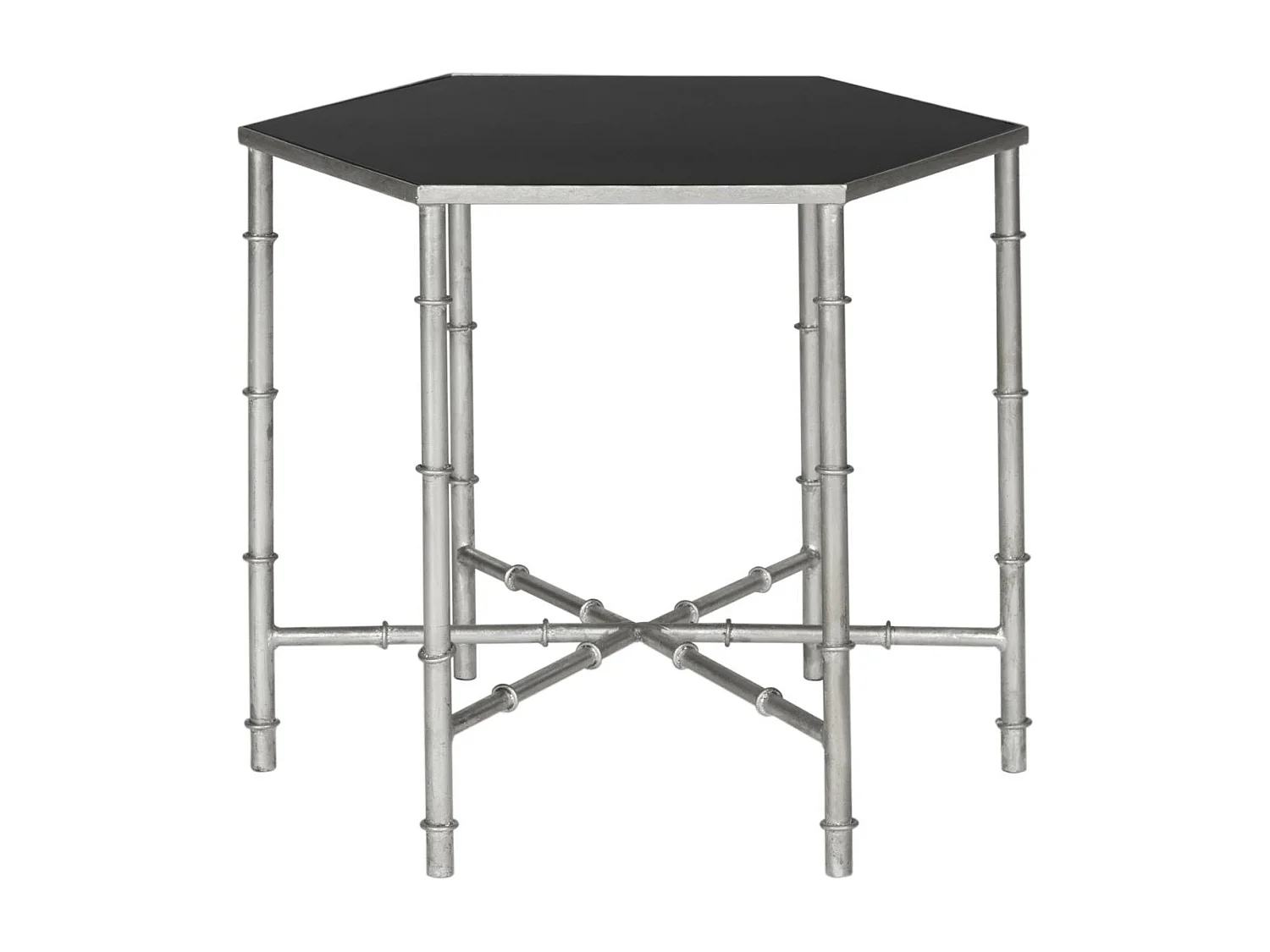 Table d'appoint Argent et noir 50 X 43 X 43.18 cm - Bea
