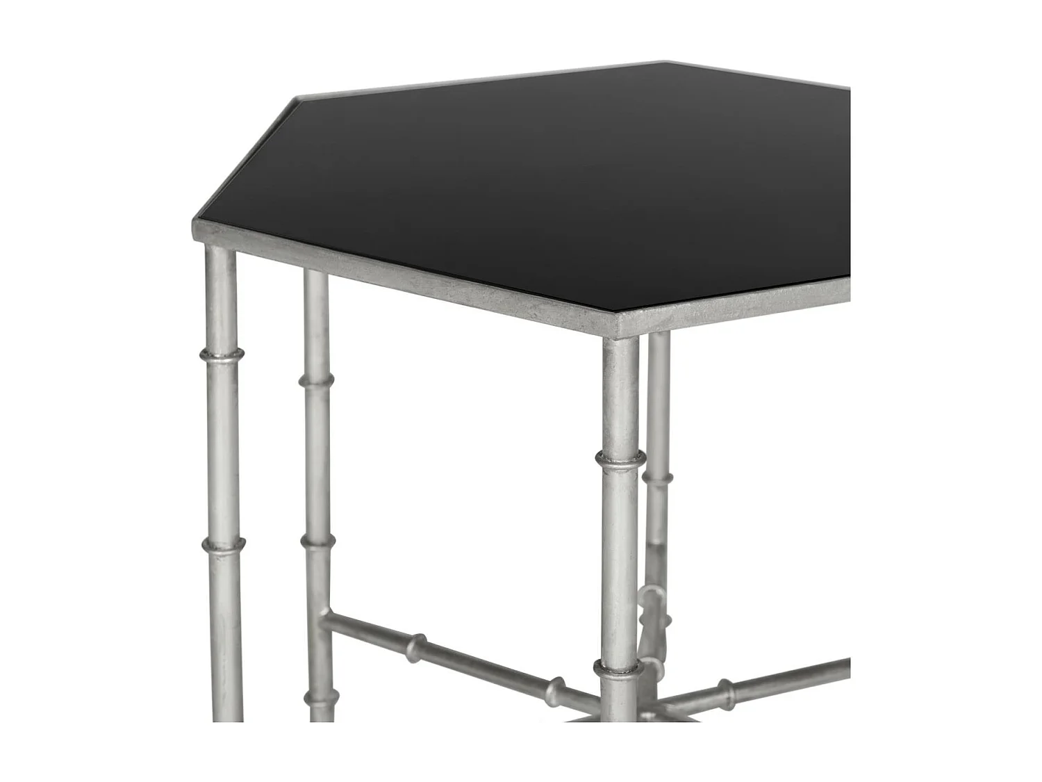 Table d'appoint Argent et noir 50 X 43 X 43.18 cm - Bea