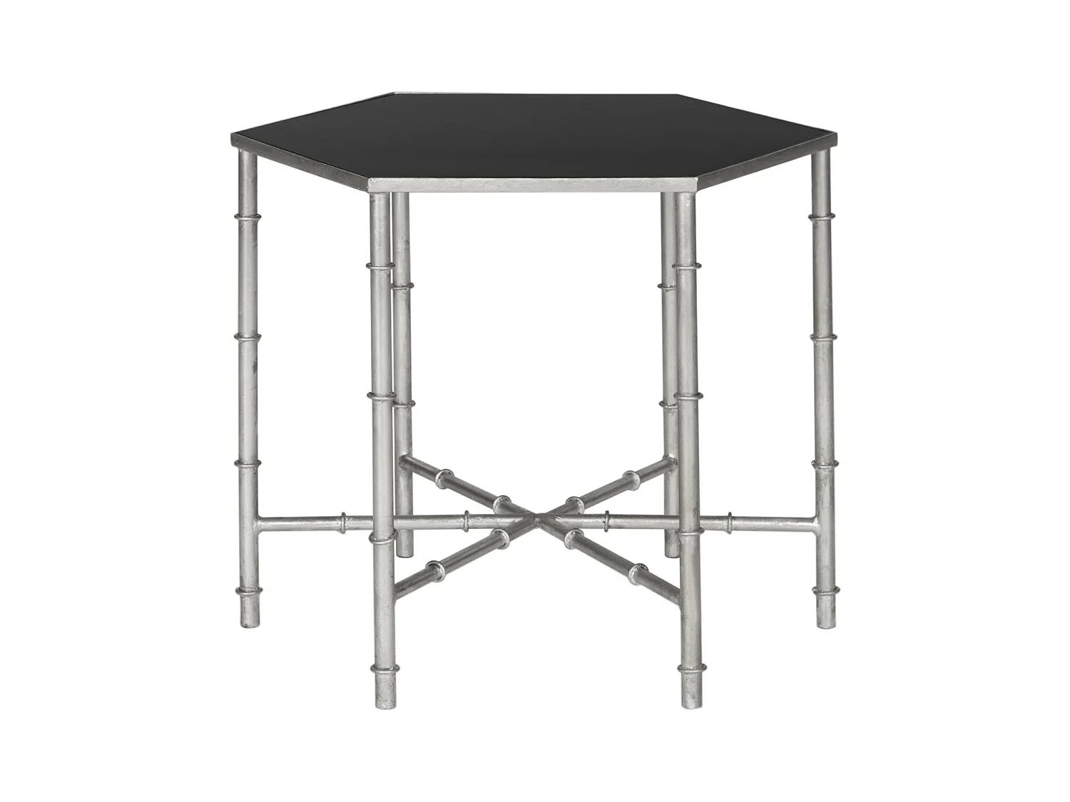 Table d'appoint Argent et noir 50 X 43 X 43.18 cm - Bea
