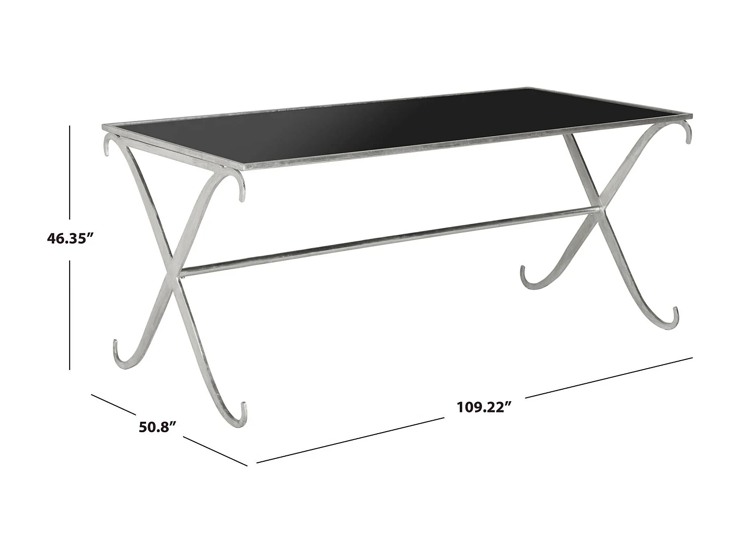 Table d'appoint Argent et noir 109 X 50 X 46.35 cm - Savilla