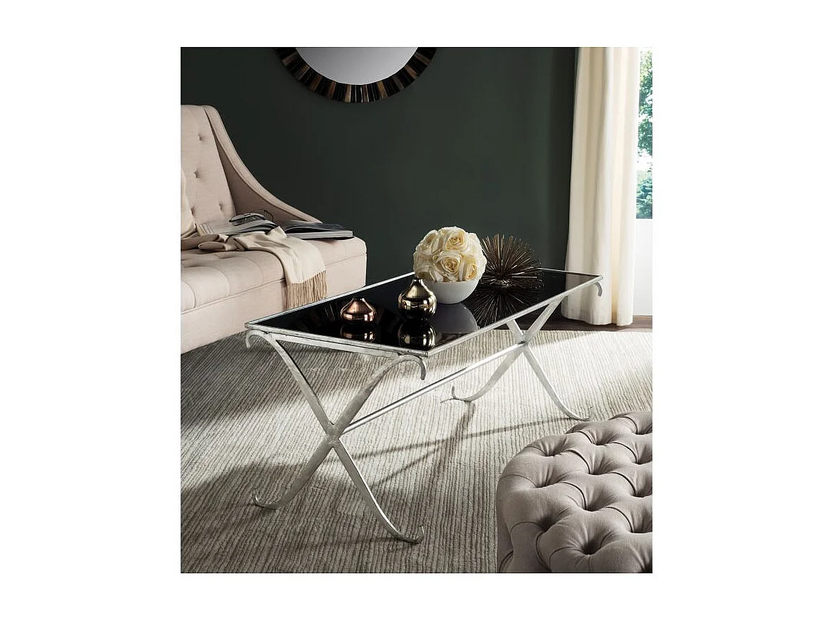 Table d'appoint Argent et noir 109 X 50 X 46.35 cm - Savilla
