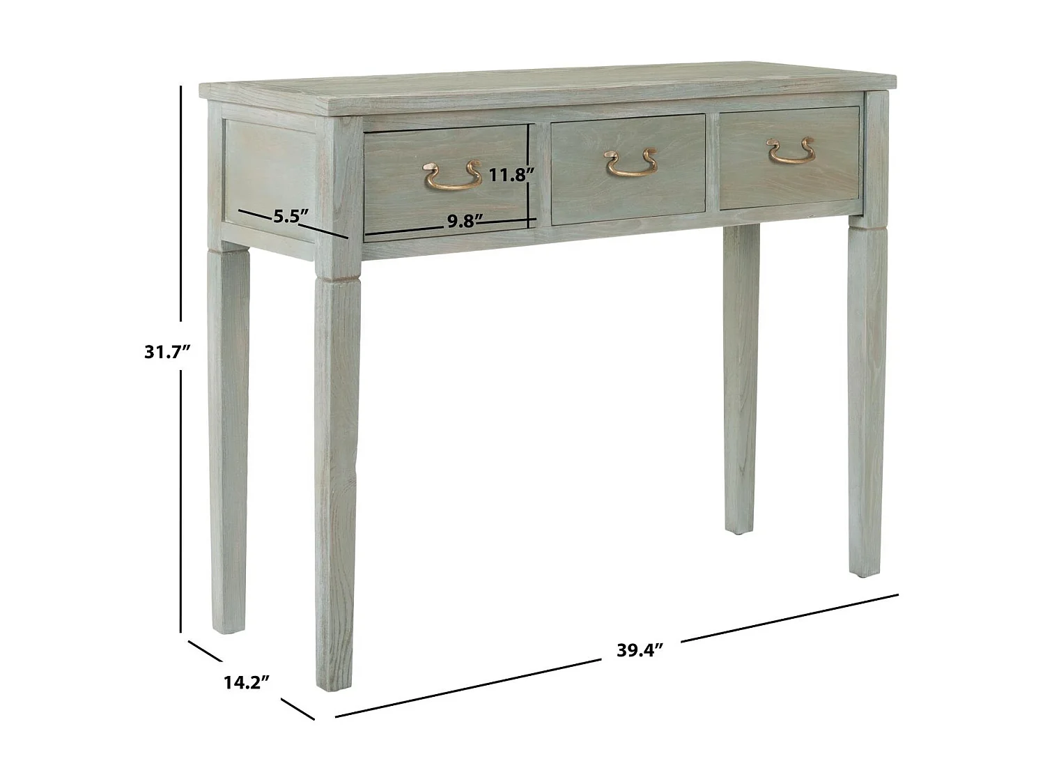 Table d'appoint Gris cendré 36 X 100 X 80.51 cm - Ceil