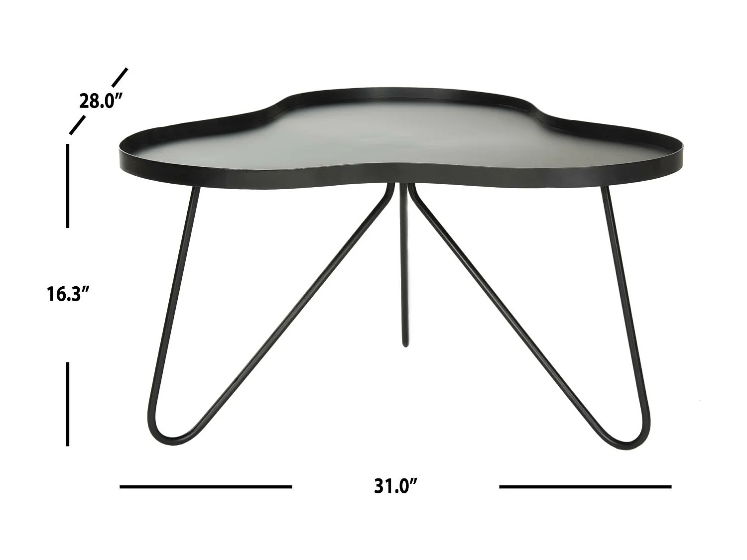 Table d'appoint Noir 71 X 79 X 41.4 cm - Lurana